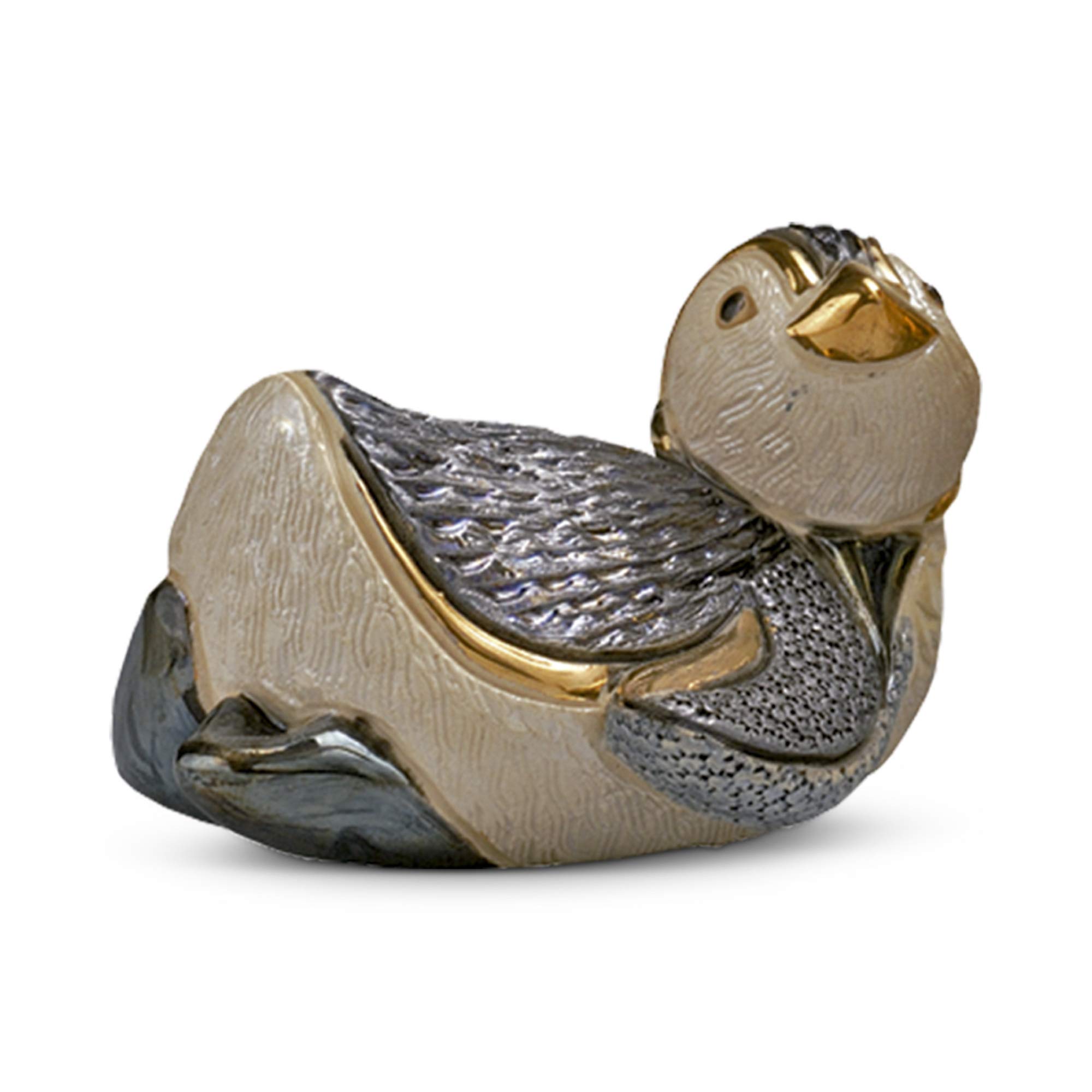 De Rosa Handmade Sculpted Ceramic Baby Penguin Sliding Figurine - Cute Collectible Animal Decor for Home, Office & Nursery - Perfect Gift for Penguin Lovers & Family Collections