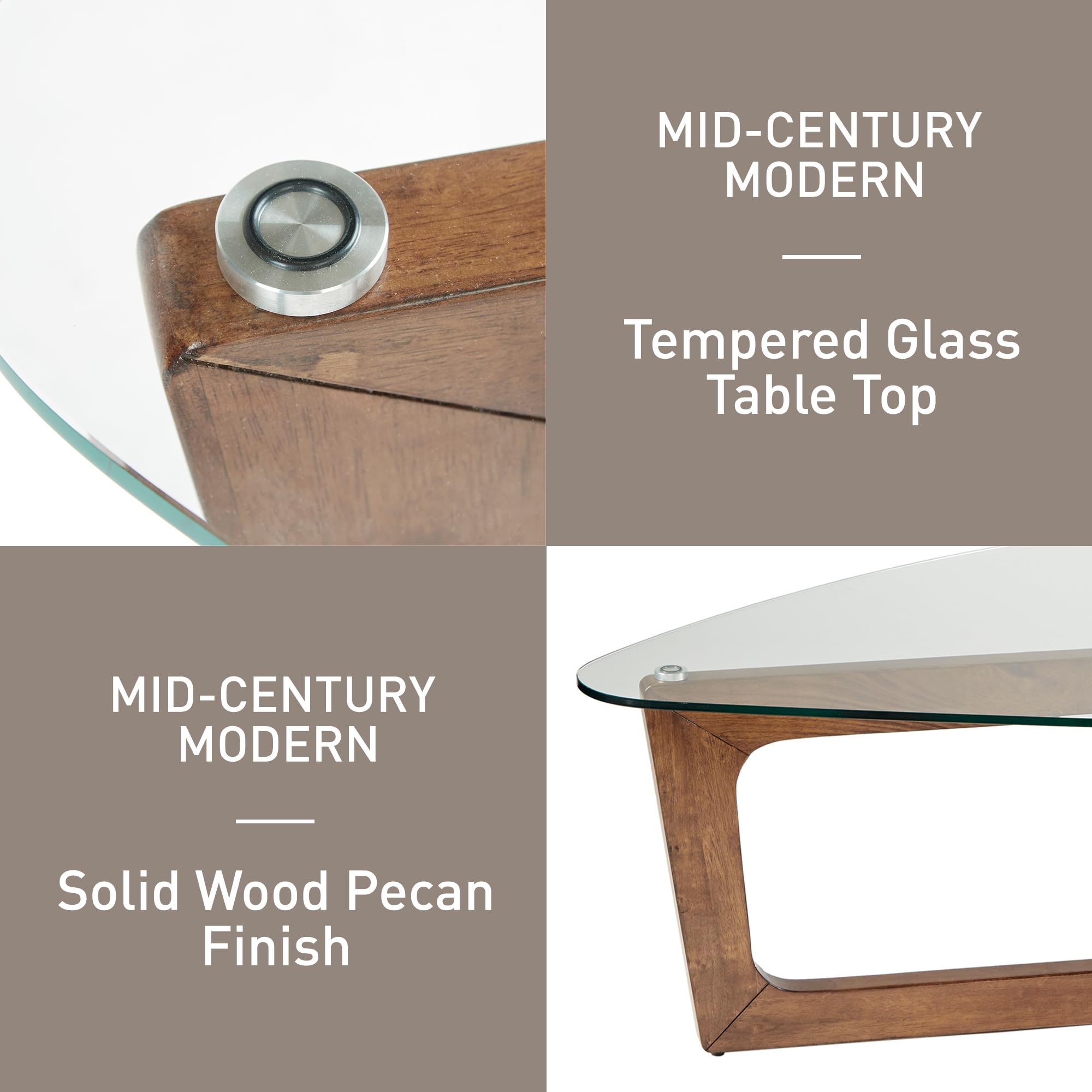 Walker Coffee Table - Modern Mid-Century Style Wooden Coffee Table for Living Room | Perfect for Small Spaces, Home Decor & Entertaining Guests