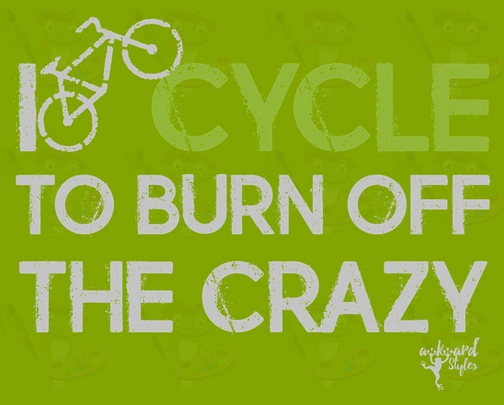 Awkwardstyles Funny Bicycle V-Neck T-Shirt - 'I Bike to Burn Off The Crazy' Graphic Tee + Free Bookmark - Perfect for Cycling Enthusiasts & Humor Lovers