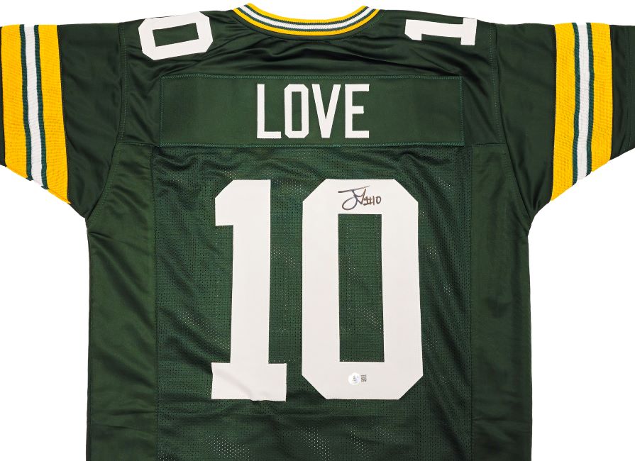 Jordan Love Green Bay Packers Autographed Football Jersey - Authentic Signed NFL Jersey for Collectors & Fans - Perfect for Game Day, Memorabilia Displays & Gifts