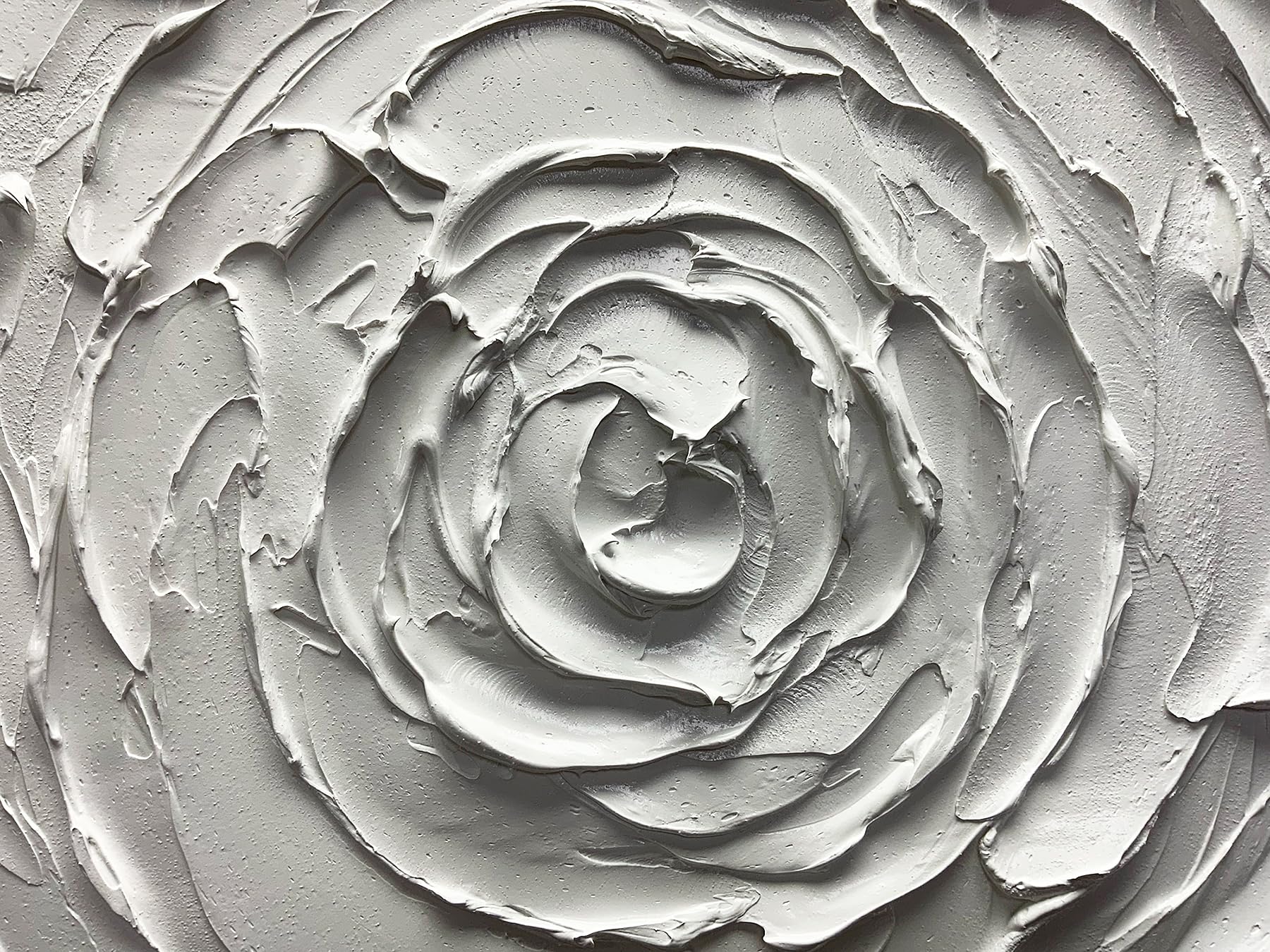 Yika Art Hand Painted Abstract Oil Painting on Canvas - Modern Thick Texture Wall Art Decor with White Flowers (30x45 inches) for Living Room, Bedroom & Office Decor