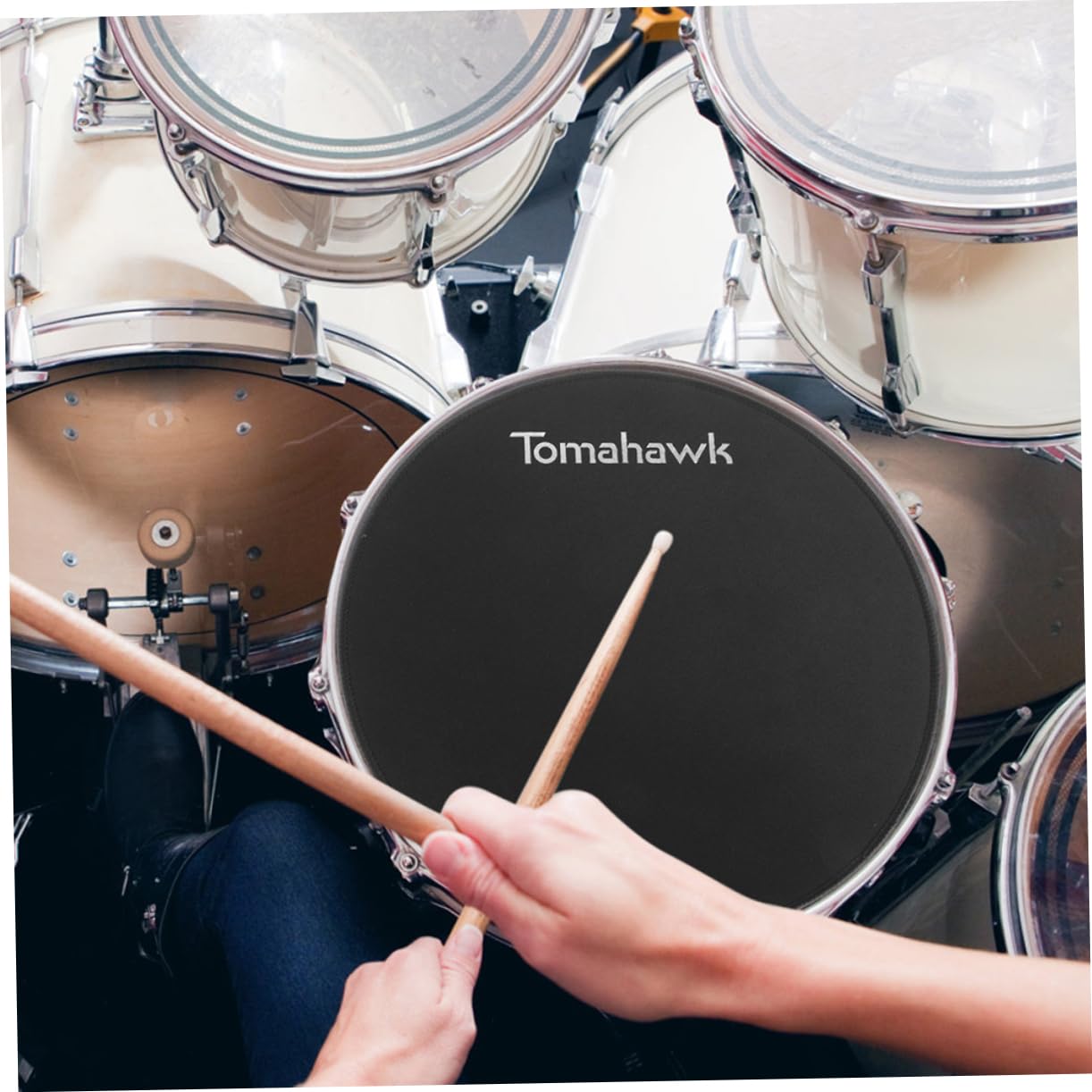 8-Inch Black Drum Silencer Pad - Professional Soundproof Rubber Mute Pad for Snare Drums, Cymbals & Suspension - Noise Reduction for Home Practice, Studio Recording & Live Performances