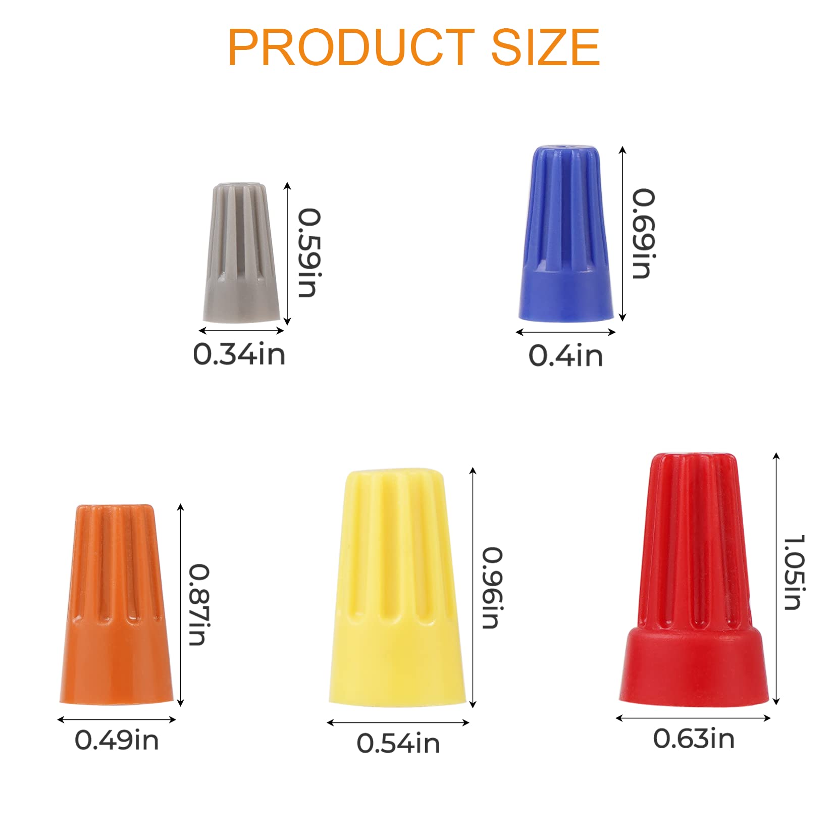 600PCS 18-16 AWG Orange Wire Connectors - Electrical Twist Caps for Quick Secure Connections | Insulating Insert Nuts for Home Wiring, DIY Projects & Electrical Repairs | Durable Wire Assortment for Electricians & Handymen