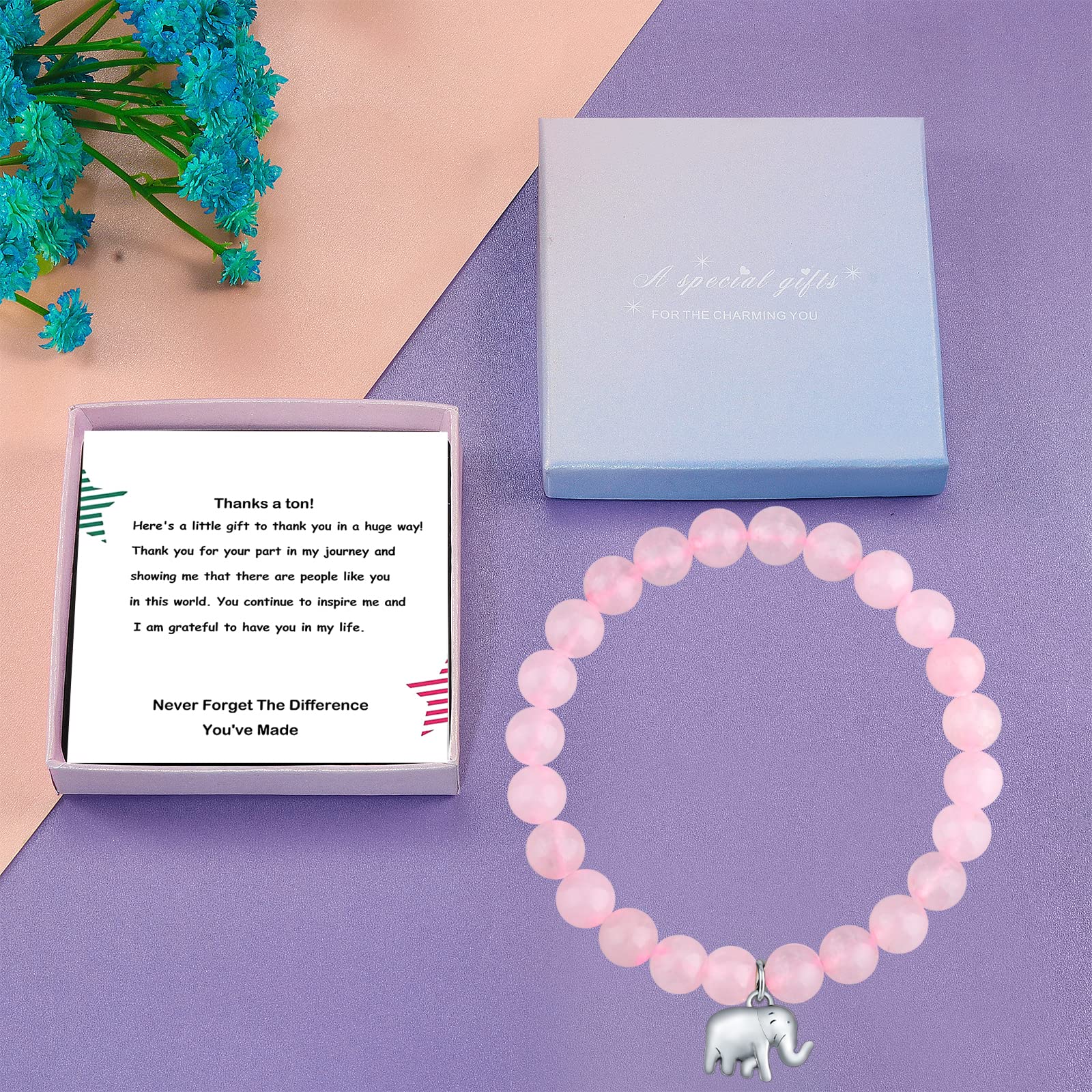 Lucky Elephant Bracelet - Farewell Gift for Women, Coworker, Teacher | Appreciation Jewelry for Leaving & Thank You Gifts