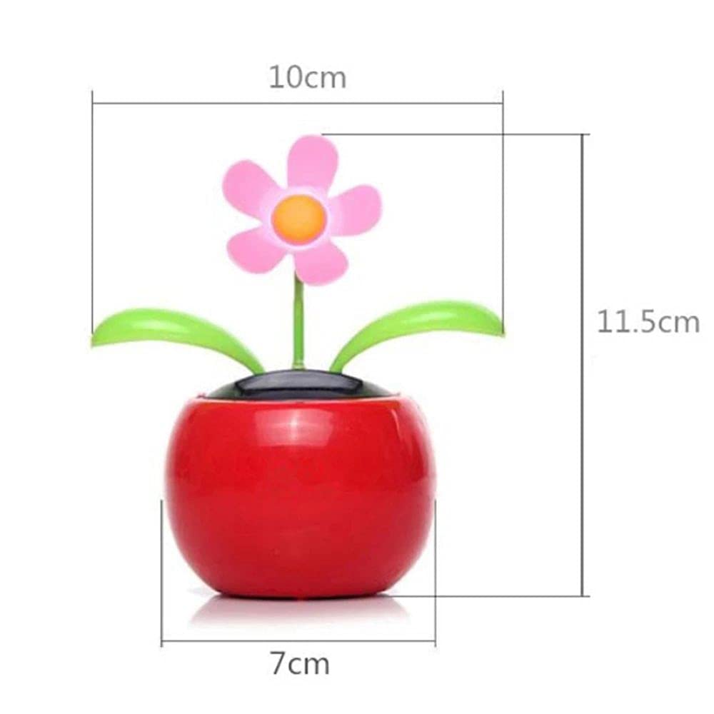 Solar Powered Swinging Toy Car Dashboard Ornament - Green Solar Dancing Flower Car Decor for Decoration & Fun (Perfect for Car Interior, Office Desk, Home Decor & Gifts)