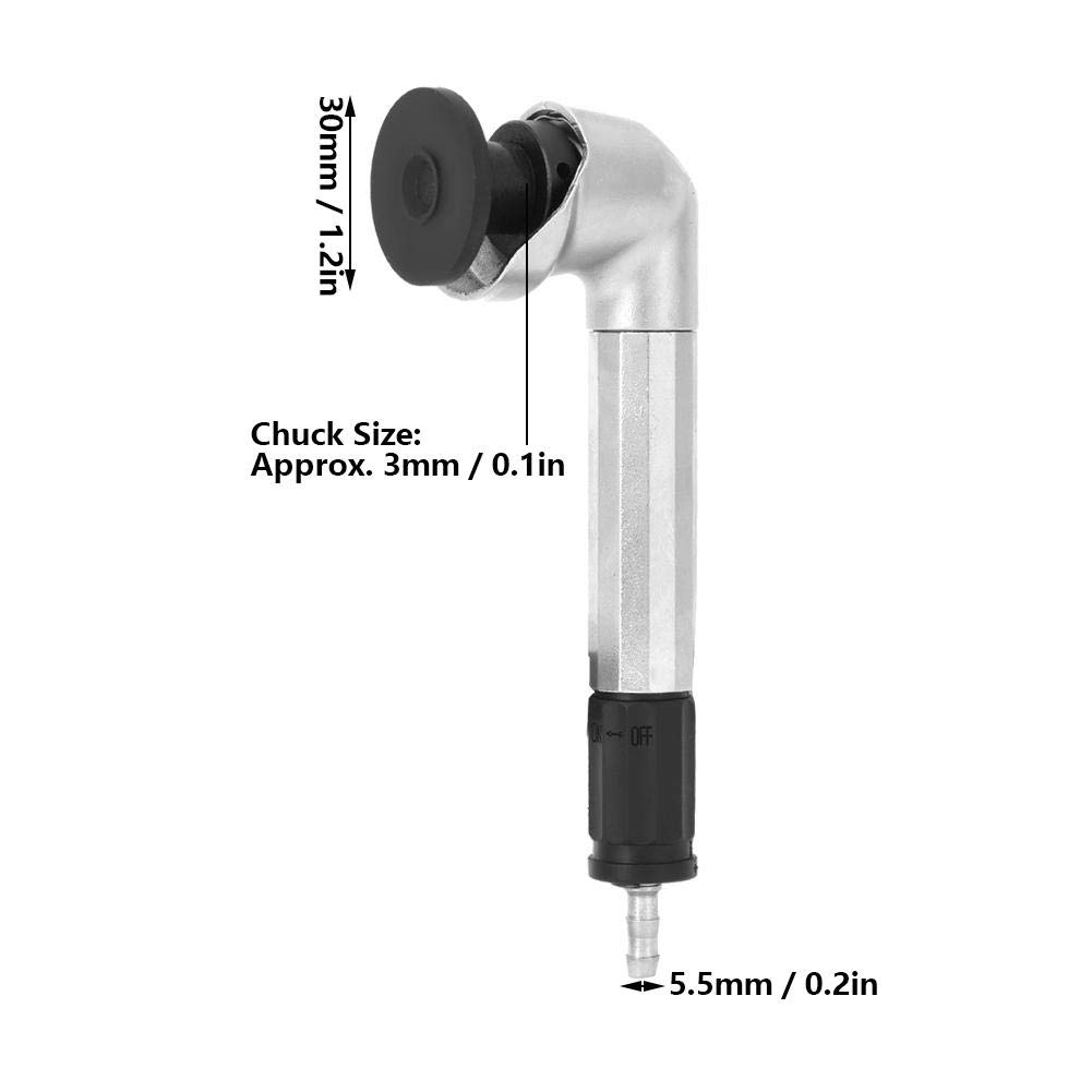 90 Degree Bend Mini Air Micro Die Grinder Tool - 23500 RPM Pneumatic Grinding Pen for Glass, Stone & Hand Ornaments - Perfect for Jewelry Making, Engraving & Craft Projects