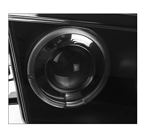 LED Halo Projector Headlights - Black/Smoke - Compatible with 2006-2010 Dodge Charger | High-Performance Car Lighting for Night Driving & Custom Styling