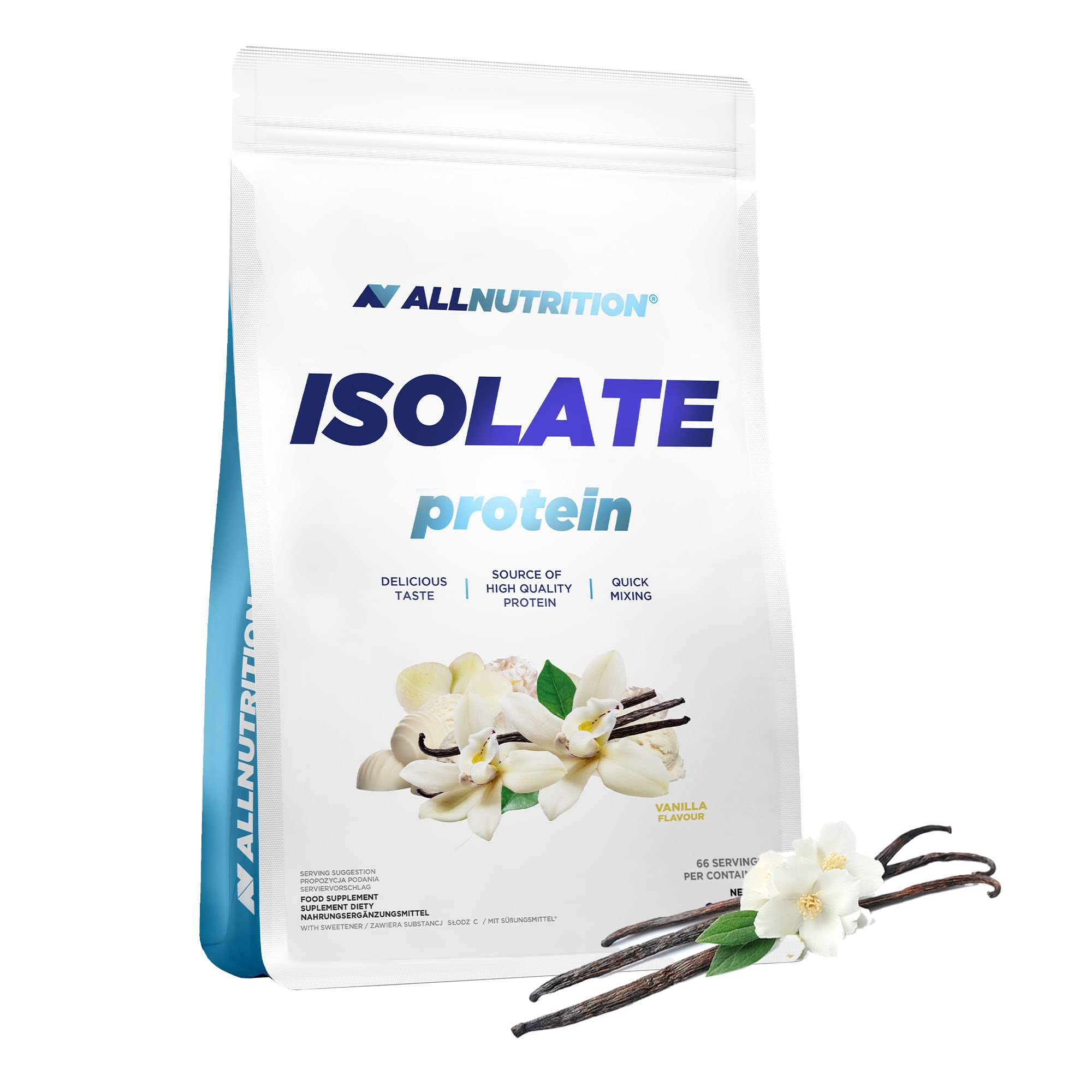AllNutrition Whey Protein Isolate Powder - Vanilla Flavor, 908g (2 lbs) for Muscle Recovery & Post-Workout Shakes | Gym, Fitness & Bodybuilding Supplement