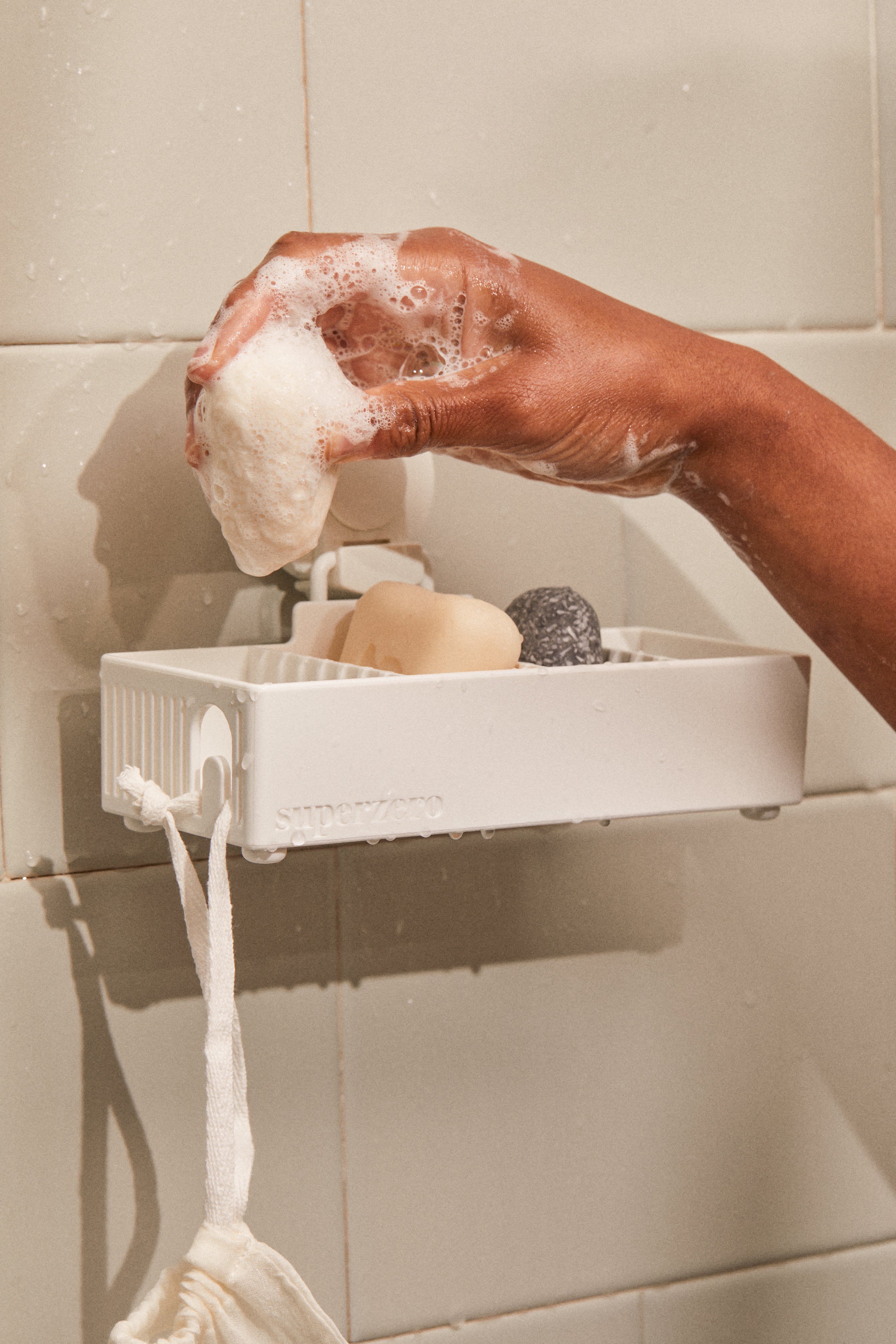 SuperZero Bar Home Shower Organizer - Rustproof Bathroom Shelf for Shampoo, Soap & Toiletries - Perfect for Small Spaces, Dorm Rooms & Apartment Showers
