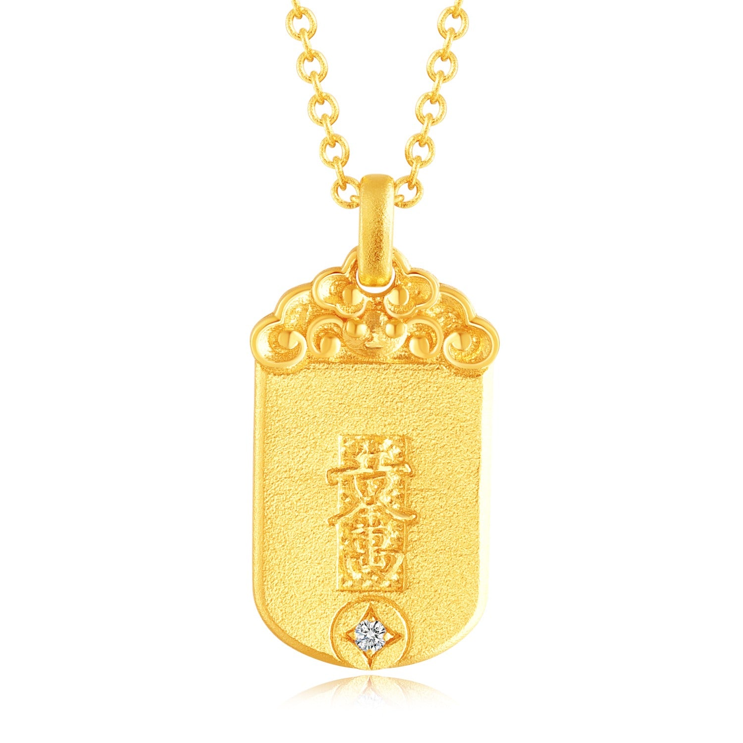 24K Gold Necklace with Diamond - Elegant Women's Jewelry for Weddings, Anniversaries & Special Occasions