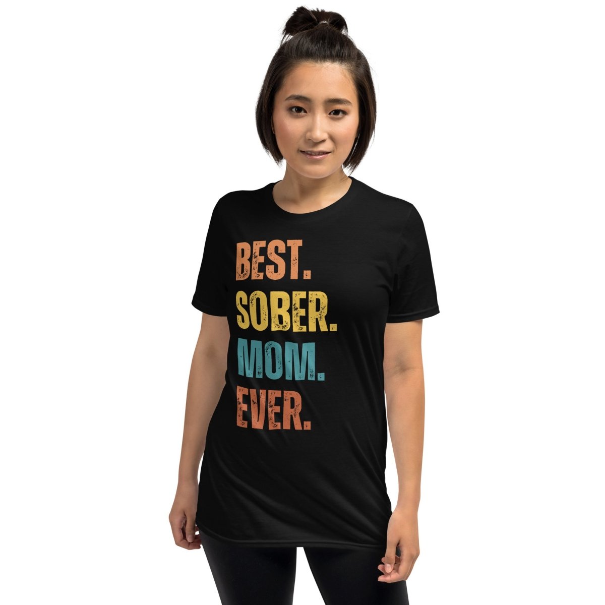Best Sober Mom Ever Essential T-Shirt - Funny Sobriety Shirt for Mothers in Recovery | Perfect for AA Meetings, Sober Celebrations & Mom Support Groups