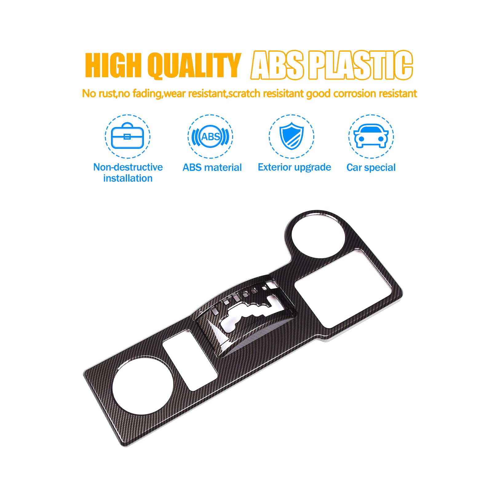 ABS Gear Shift Panel Cover for Toyota FJ Cruiser 2007-2022 - Carbon Fiber Style (LHD Only) - Interior Upgrade