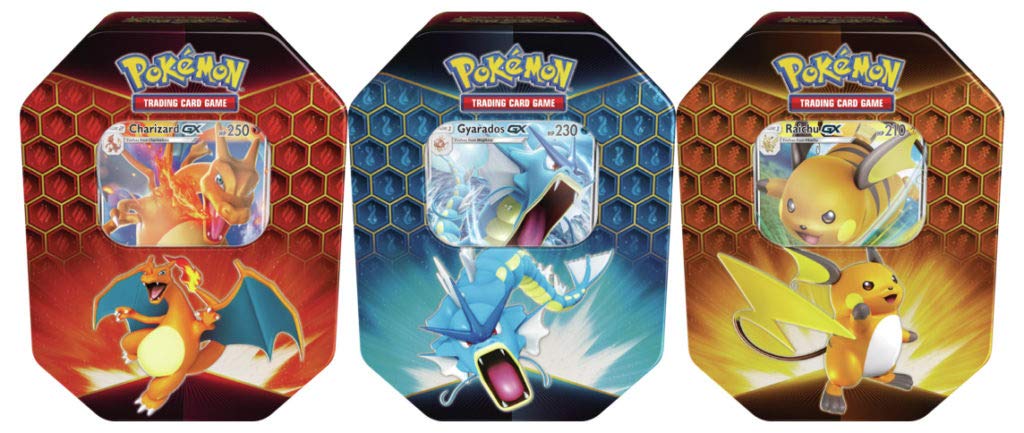 Pokemon Hidden Fates Tins - Set of 3 Collectible Tins with Rare Cards | Perfect for Pokemon TCG Collectors, Gift Giving & Trading Card Battles