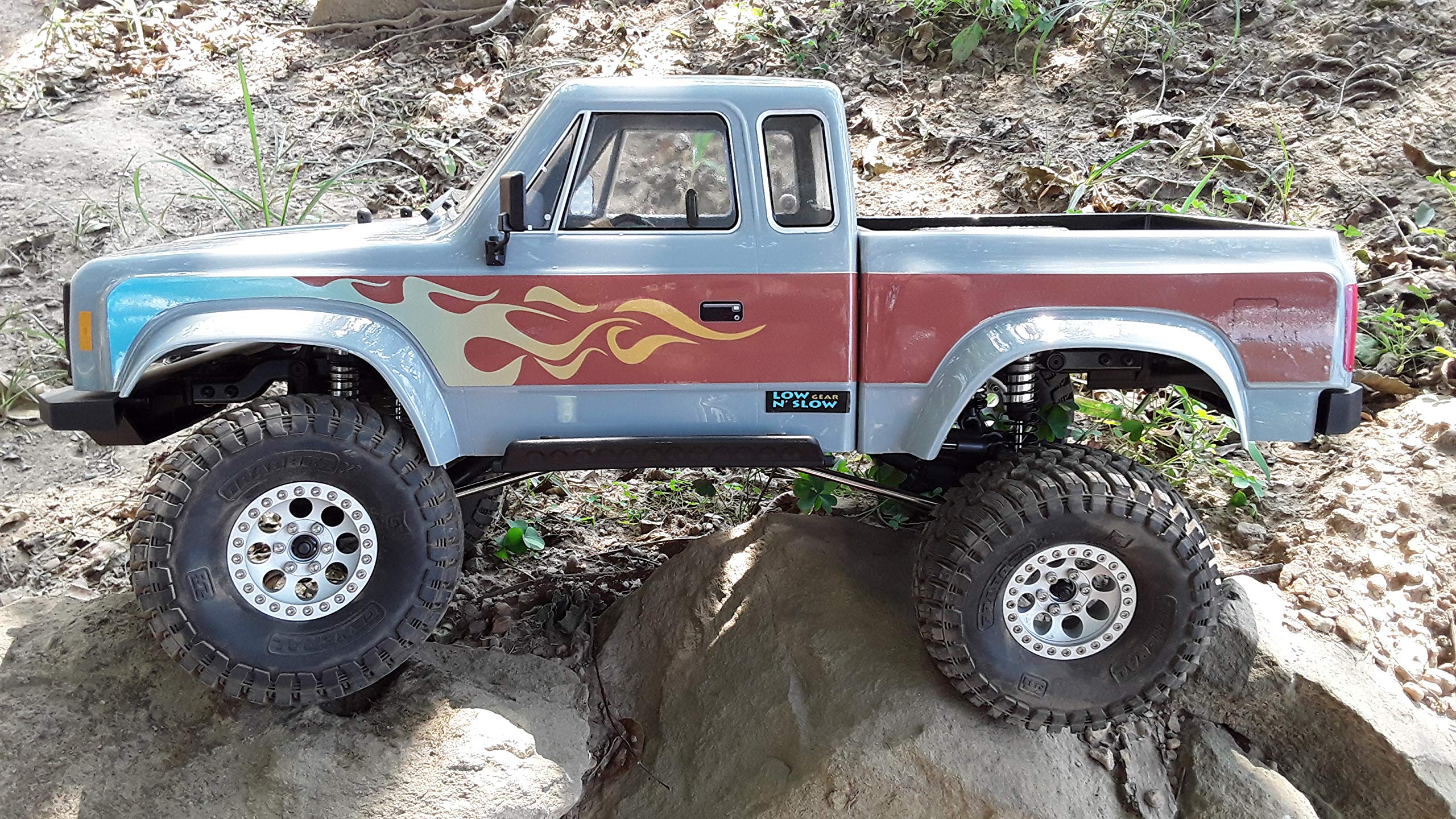 Element RC Enduro Sendero 1/10 Scale RC Rock Crawler Body Decal Set - Blue on Mocha Fender Flames Design - Upgrade Your Off-Road RC Car for Trail Crawling & Rock Racing