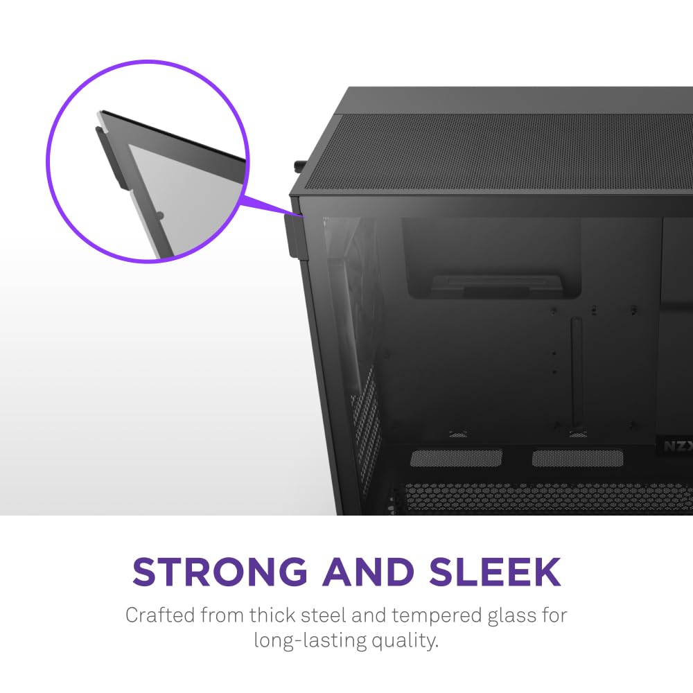 NZXT H5 Flow 2024 Compact ATX Mid-Tower PC Gaming Case - High Airflow Design with 2 x 120mm Fans - Supports 360mm Front & 240mm Top Radiators - Advanced Cable Management & Tempered Glass Side Panel - Sleek Black Finish - Perfect for Gaming Rigs, Streaming Setups, and Custom Water Cooling Builds