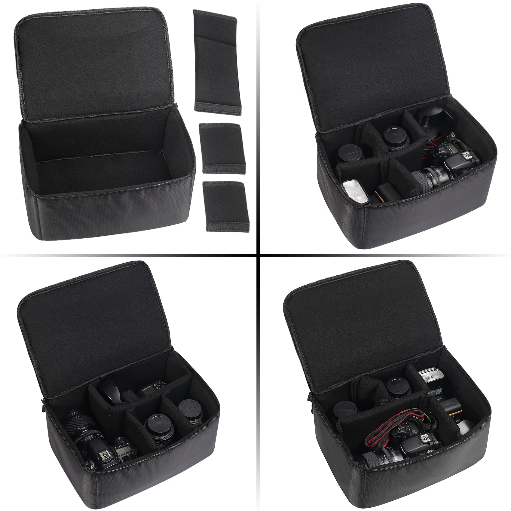 Waterproof Shockproof DSLR SLR Camera Bag Insert - Padded Protective Case for Nikon Canon Sony Cameras & Lenses | Perfect for Travel Photography Hiking Outdoor Adventures