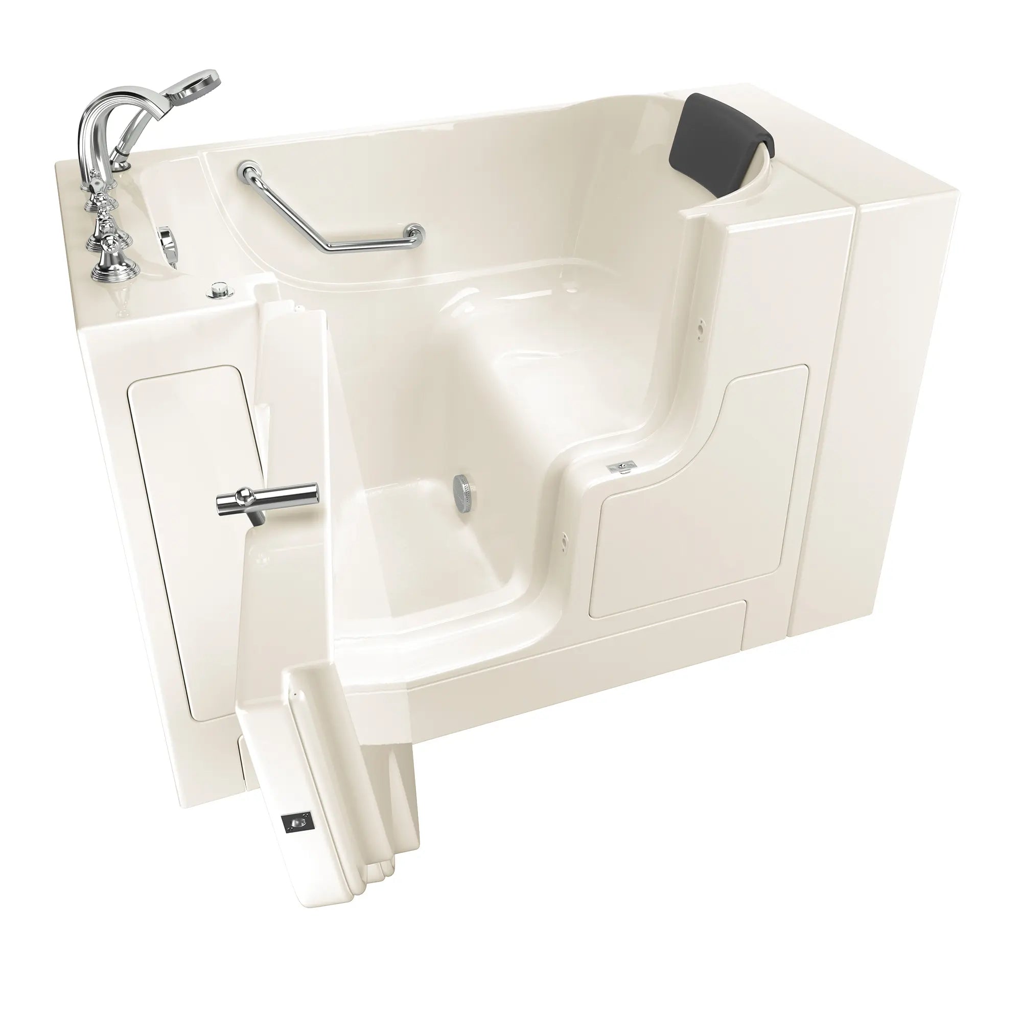 Premium Gelcoat 30 x 52 Inch Walk-in Bathtub with Soaker System - Left Hand Drain & Faucet - Ideal for Elderly & Mobility Impaired Users - ADA Compliant Safety Tub for Home Bathroom