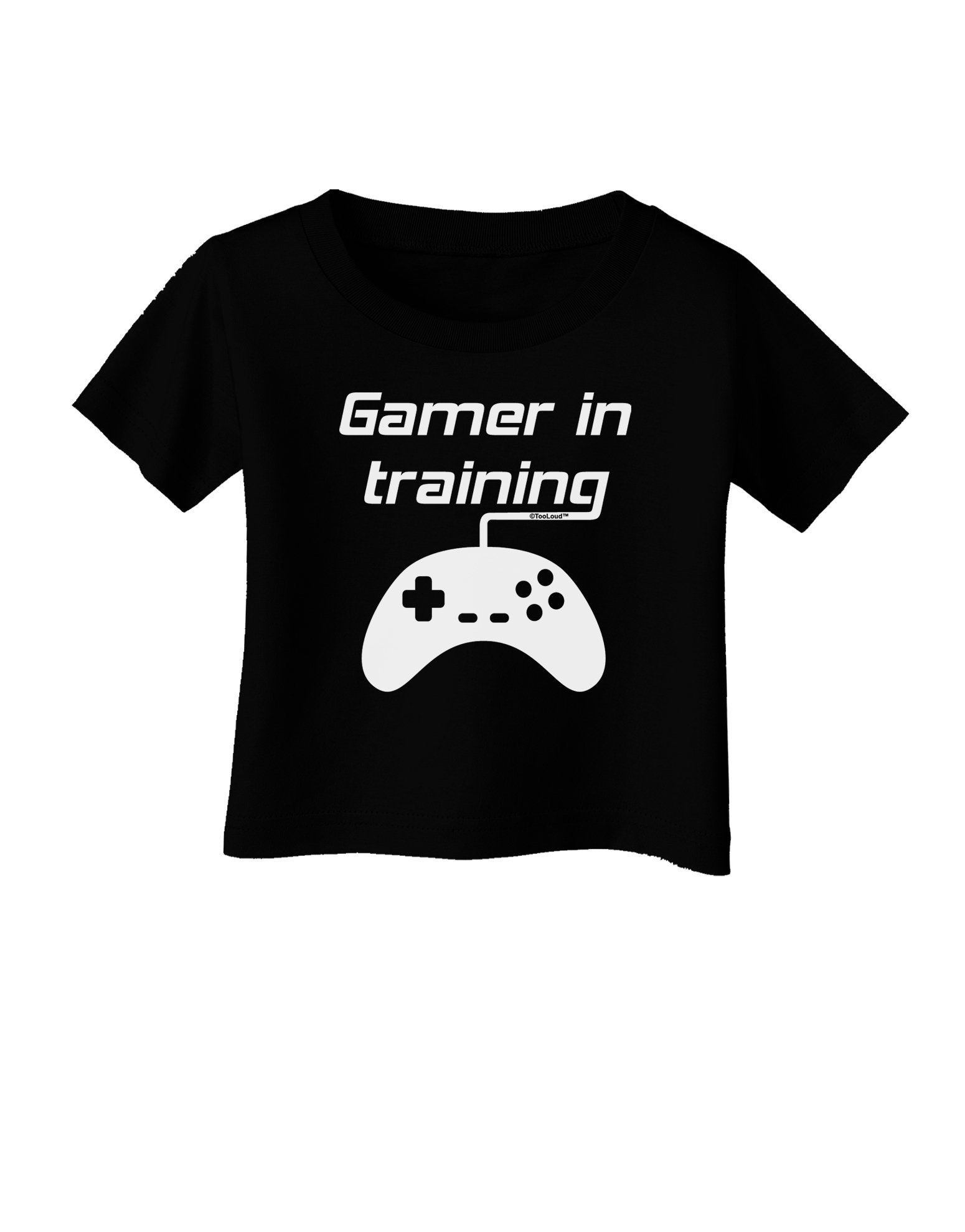 TooLoud Gamer in Training Black & White Baby T-Shirt - Soft Cotton Infant Tee for Newborns & Toddlers - Perfect for Gaming Events, Family Photos & Casual Outfits
