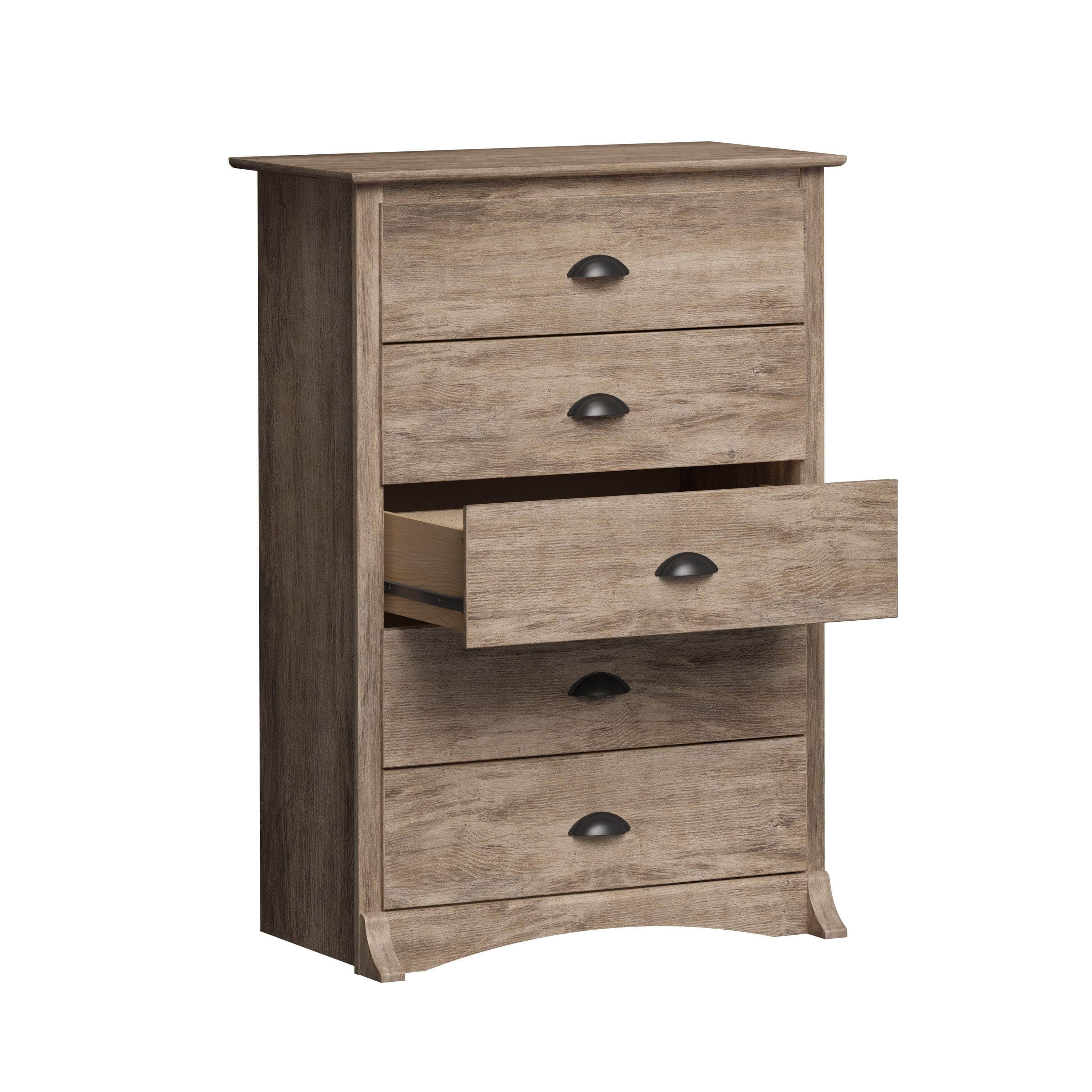 Sonoma 5-Drawer Dresser Chest - White, Black, Gray, Blue & Beige | Bedroom Storage Organizer for Clothes & Accessories