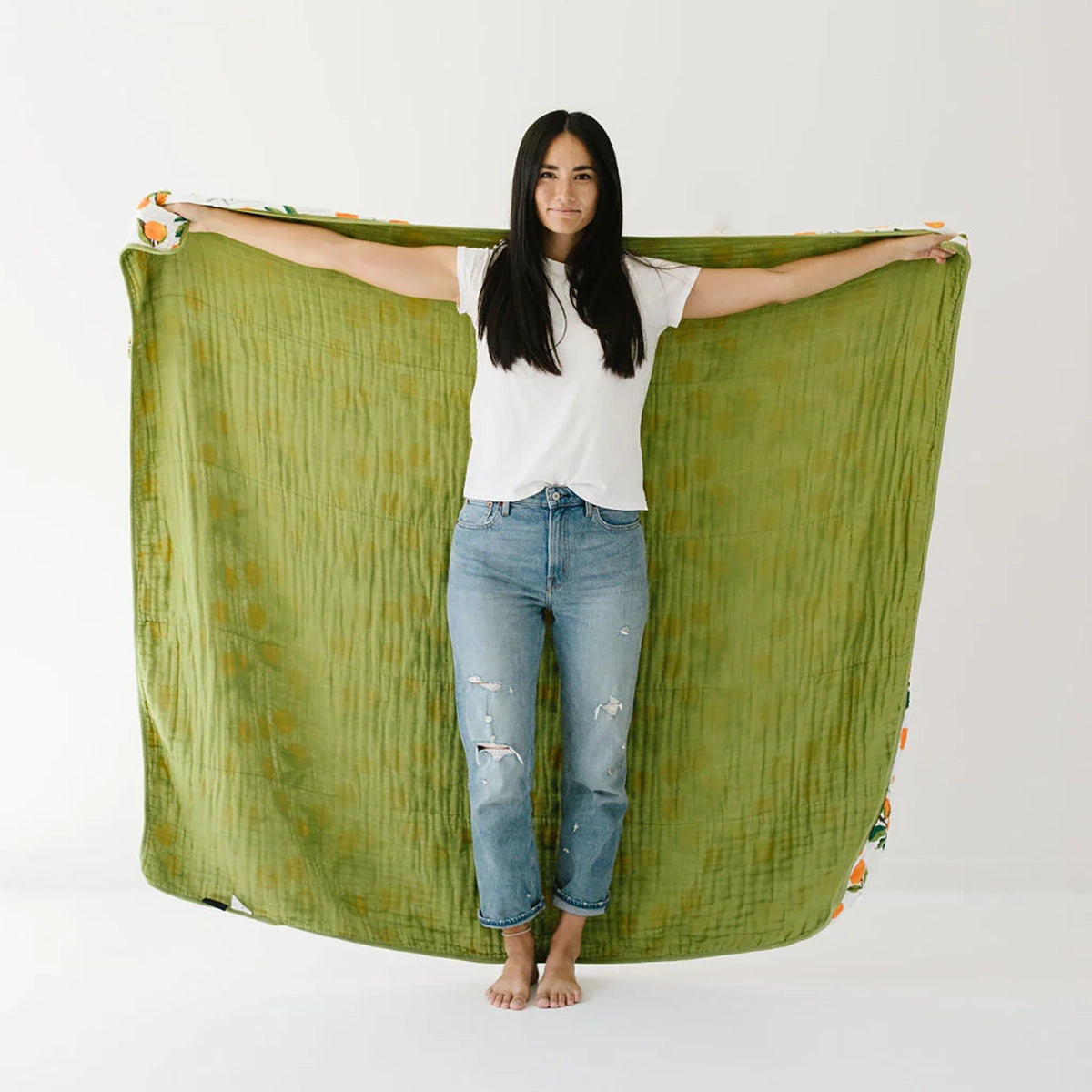 Soft & Breathable Cotton Muslin Reversible Throw Blanket - Large Size (50