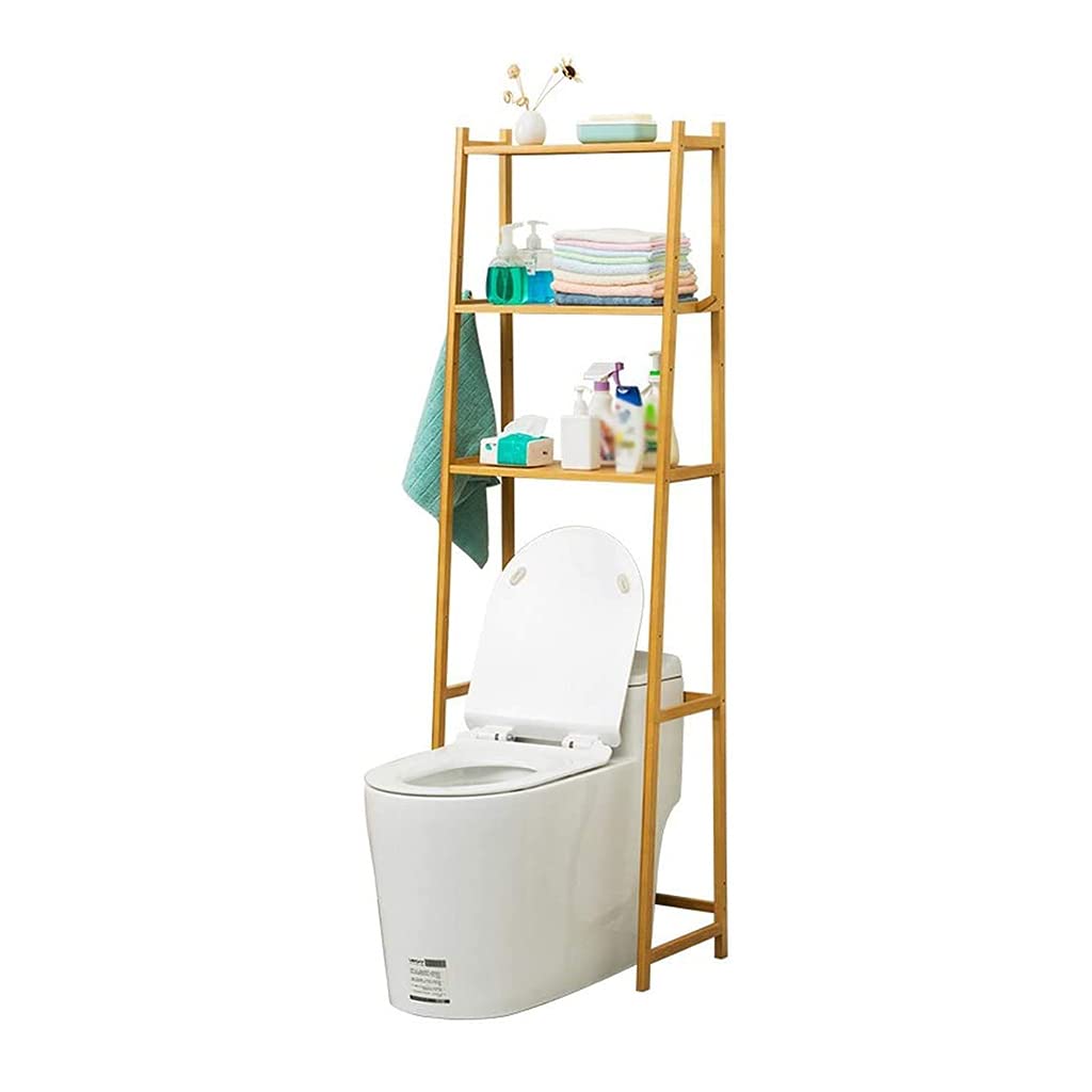 Bathroom Over Toilet Storage Shelf - Space Saving Bamboo Organizer for Bathroom, Laundry Room & Living Room | Easy to Assemble Freestanding Shelves | Perfect for Towels, Toiletries & Decor Storage