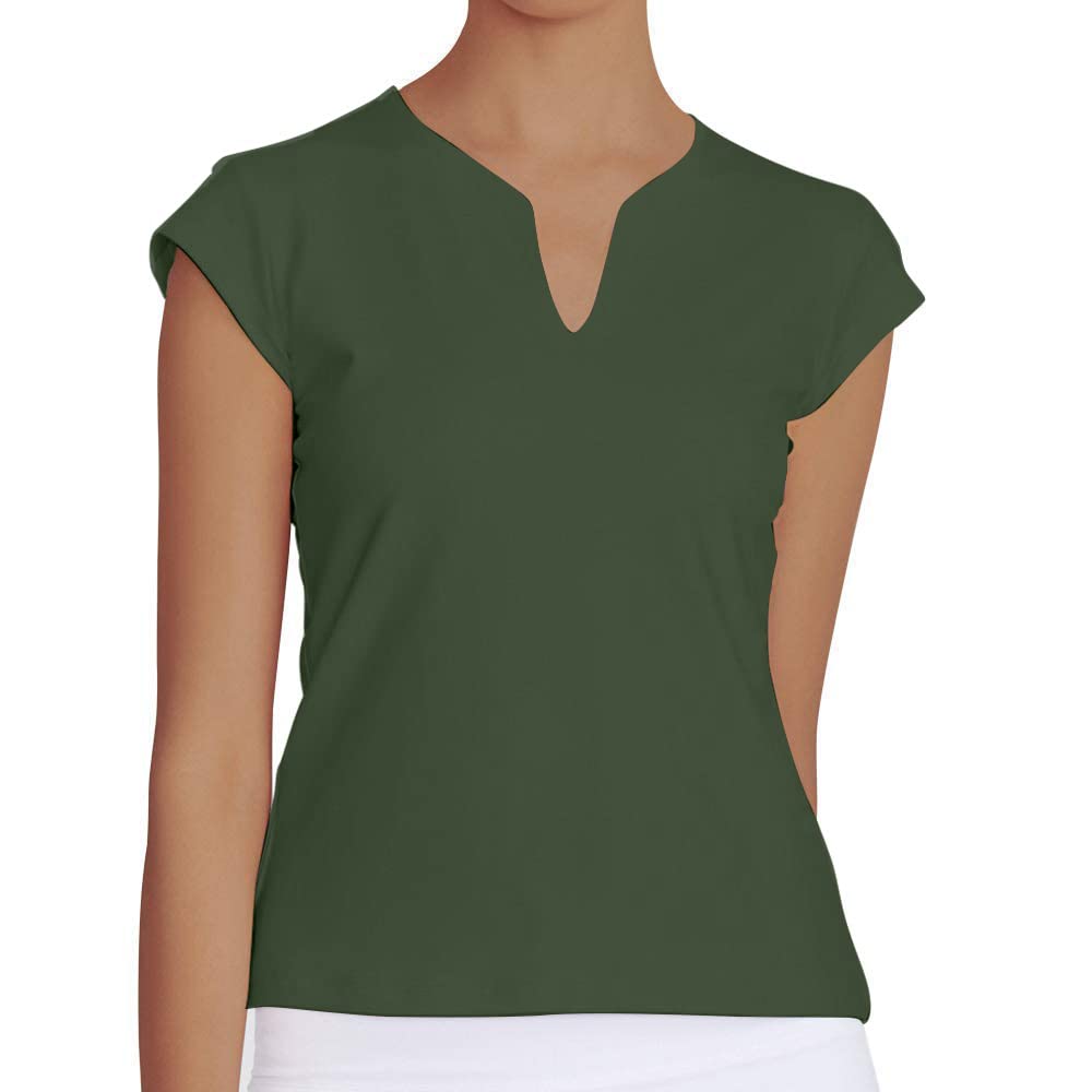 Women's Tennis Shirts - Short Sleeve V-Neck Moisture Wicking Golf & Running Tops - Breathable Solid Color Athletic Shirts for Sports, Gym & Casual Wear