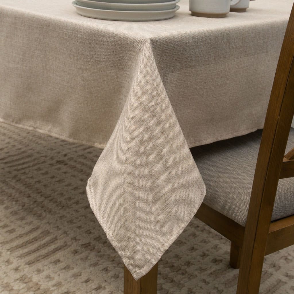Premium Waterproof Polyester Tablecloth - Heavy Duty Burlap Design for Dining, Parties & Outdoor Events - Spill & Stain Resistant Rectangle Table Cover