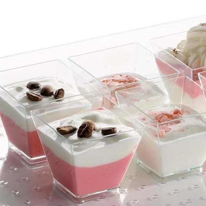 Comatec Kova Clear Geometric Glass Dish - Modern Serving Bowl for Desserts, Snacks & Entertaining - Perfect for Parties, Weddings & Home Decor