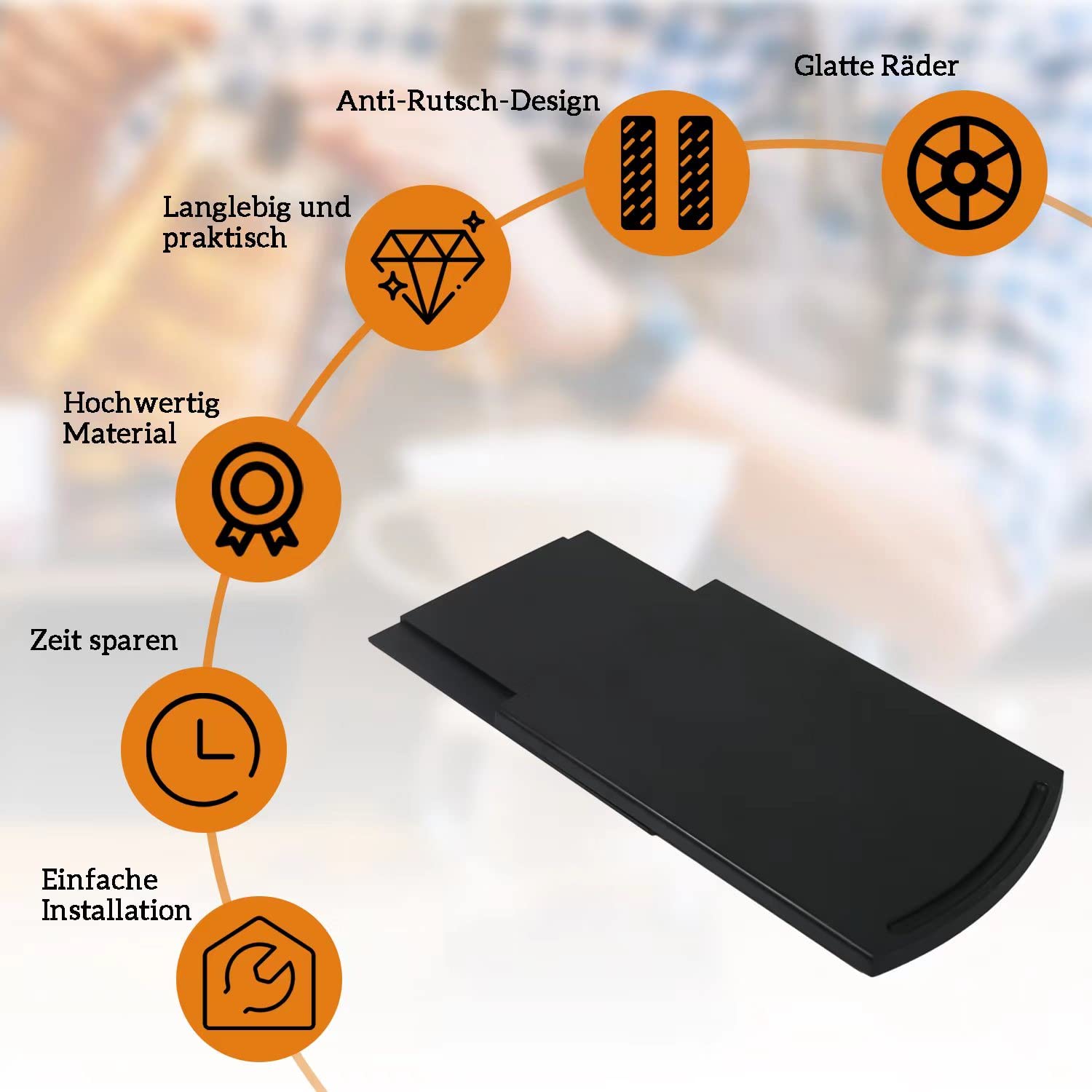 Non-Slip Silicone Mat for Small Appliances - Coffee Maker, Toaster, Blender Accessories | Extendable Tray, Coaster & Sliding Pad | Perfect for Kitchen Countertops & Office Desks