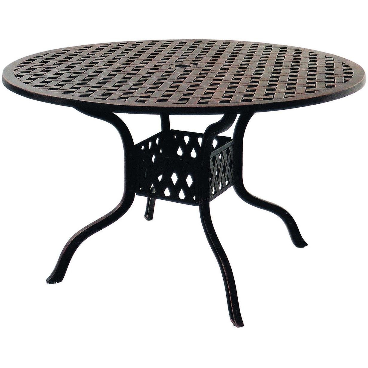 Darlee Series 30 48-Inch Round Outdoor Patio Dining Table in Antique Bronze Finish - Perfect for Backyard Gatherings, Garden Parties & Al Fresco Dining