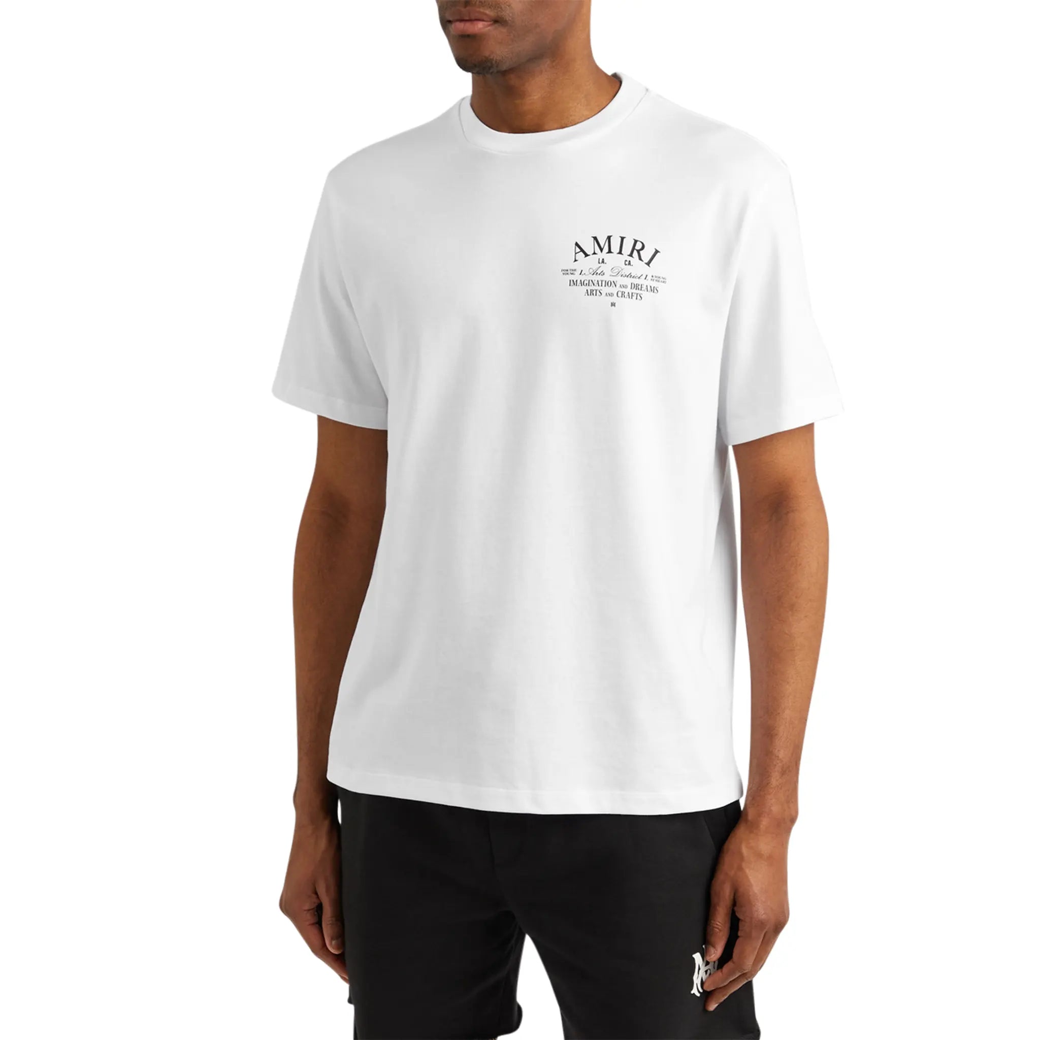 Amiri Arts District White T-Shirt for Men - Premium Cotton Crewneck Tee - Streetwear Fashion - Perfect for Casual Wear & Urban Outfits