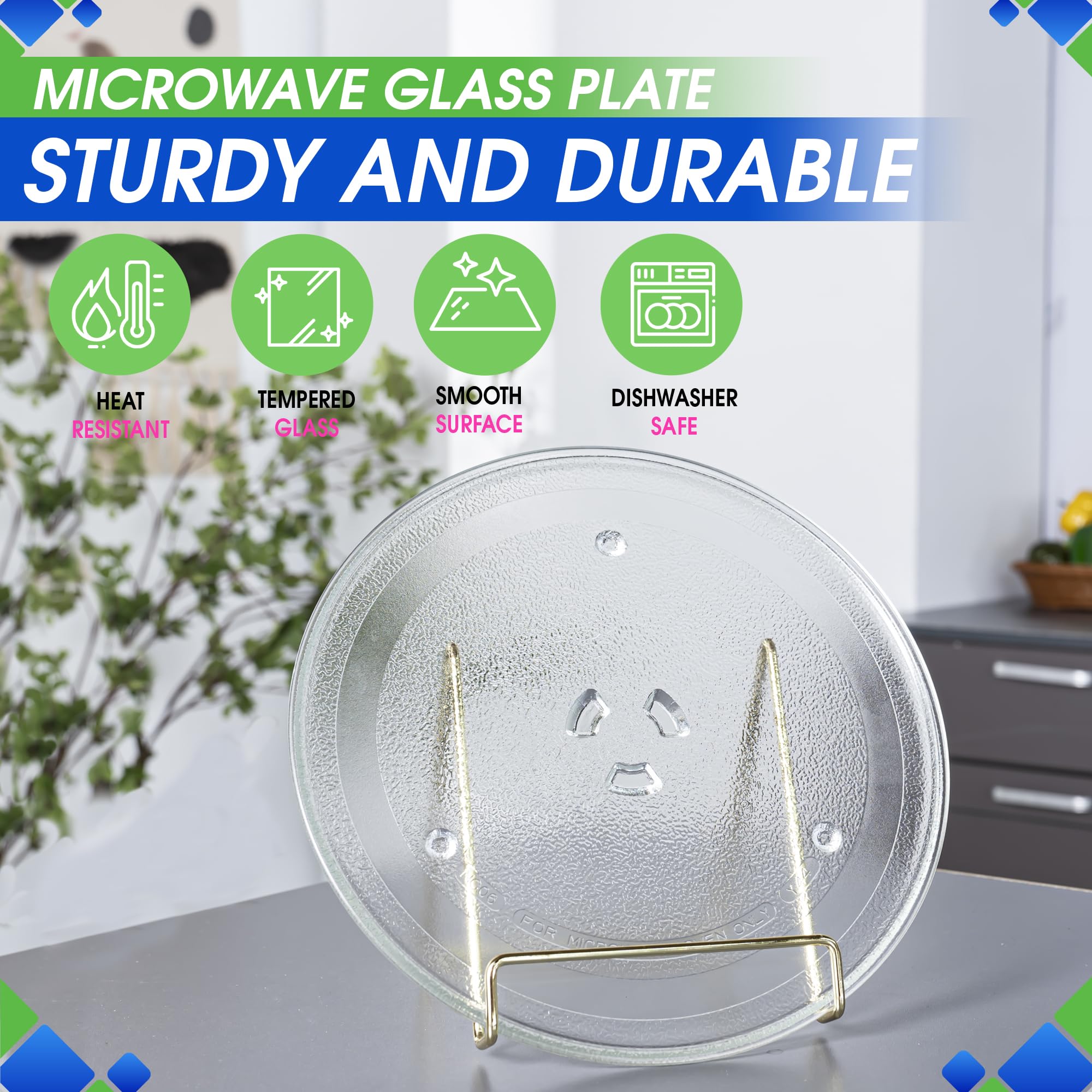 GE WB49X10065 Microwave Plate Replacement - 10 Inch Exact Fit Glass Turntable for GE Microwaves | Durable Rotating Tray for Even Cooking & Reheating | Perfect for Popcorn, Leftovers & Frozen Meals