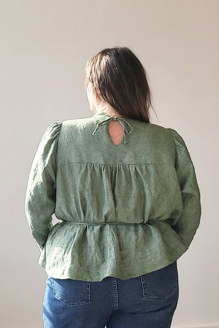 Sew House Seven Regalia Blouse - Women's Size 16 (US 34) Flowy Long Sleeve Top for Work & Casual Wear | Office, Date Night & Special Occasion Outfit