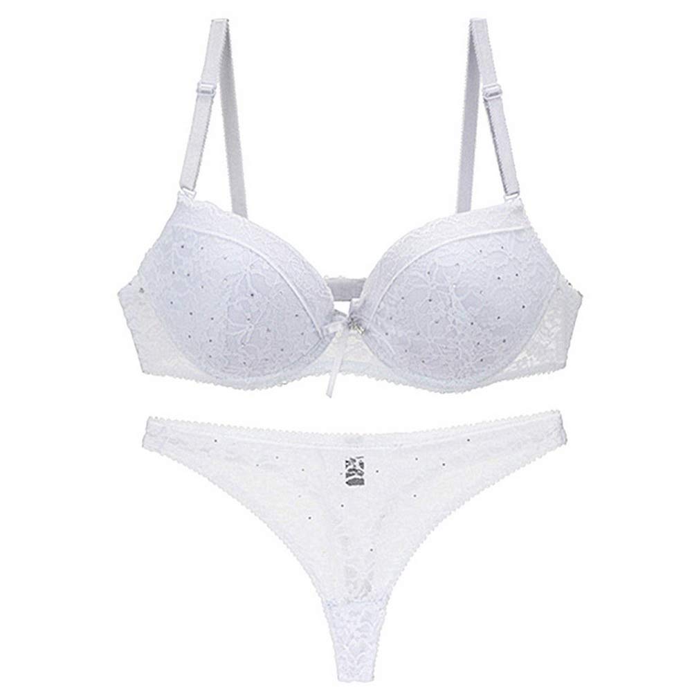 Sexy Push Up Lace Bra and Bikini Panties Set for Women - Comfortable Lingerie Underwear with Support - Perfect for Date Night, Wedding Night & Special Occasions