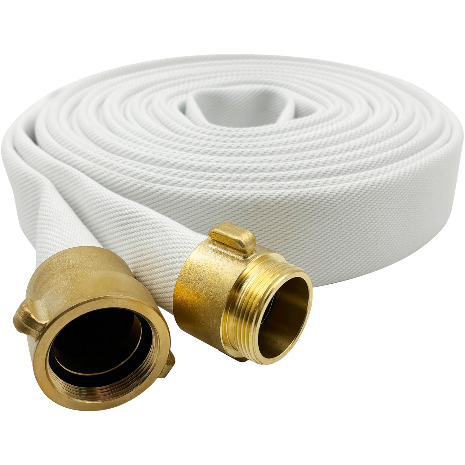SAFBY 2.5 Inch x 50 Feet Fire Hose - Heavy Duty Lay Flat Water Hose with NST/NH Couplings - Industrial Grade Firefighting & Emergency Water Supply Hose for Fire Departments, Construction Sites & Farm Irrigation