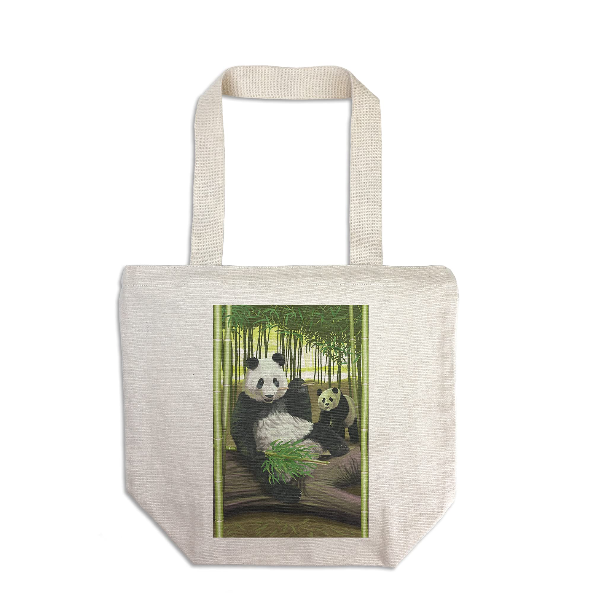 Lantern Press Pandas 100% Cotton Canvas Reusable Tote Bag - Eco-Friendly Shopping Bag for Groceries, Beach & Daily Use