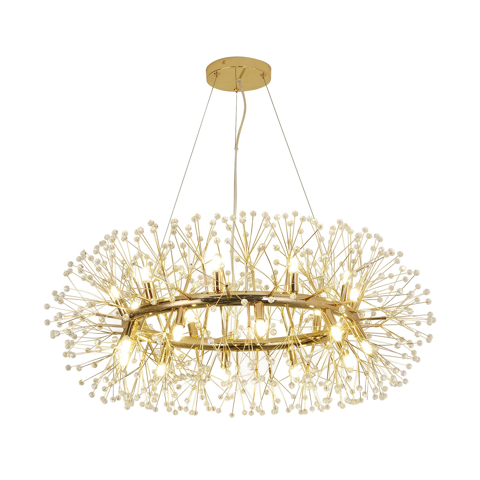 Vintage Gold Crystal Chandelier - 20 Light Dandelion Design, 37