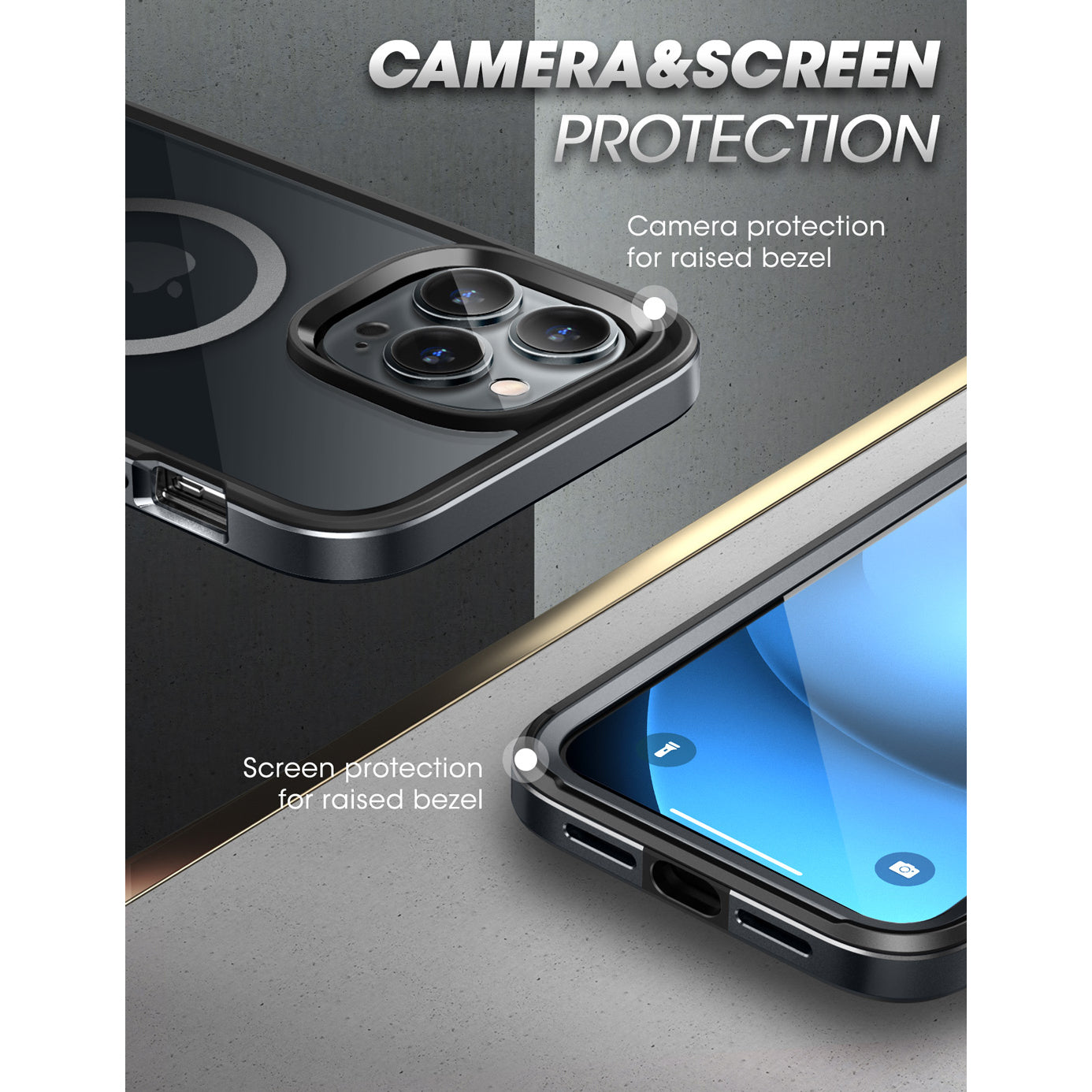iPhone 14 Pro Max 6.7 inch Unicorn Beetle EDGE MAG Case with Built-in Screen Protector - Slim Clear Black Protective Cover for Shockproof Drop Protection | Perfect for Work, Travel & Outdoor Activities