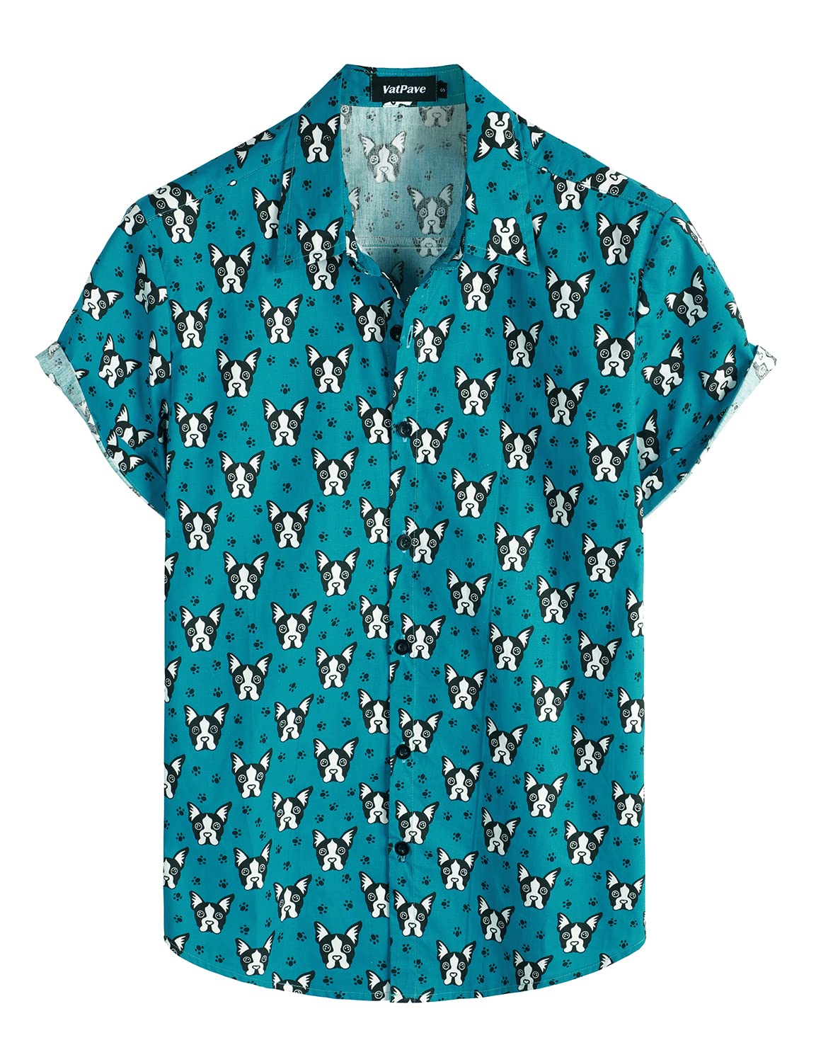VATPAVE Men's 100% Cotton Hawaiian Shirts - Short Sleeve Button Down Aloha Shirts for Beach, Summer & Casual Wear - Breathable Tropical Vacation Shirt for Pool Party, Luau & Outdoor Activities