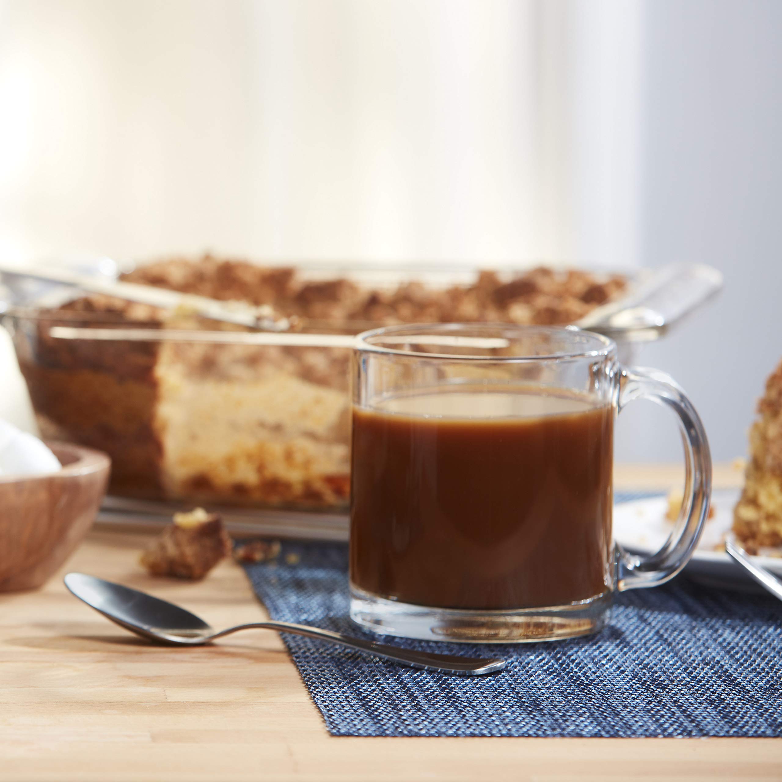 Libbey Robusta 13 oz Glass Mugs Set of 4 - Durable Clear Drinking Glasses for Coffee, Tea, Beer & Hot Beverages - Perfect for Home, Cafe, Restaurant & Office Use