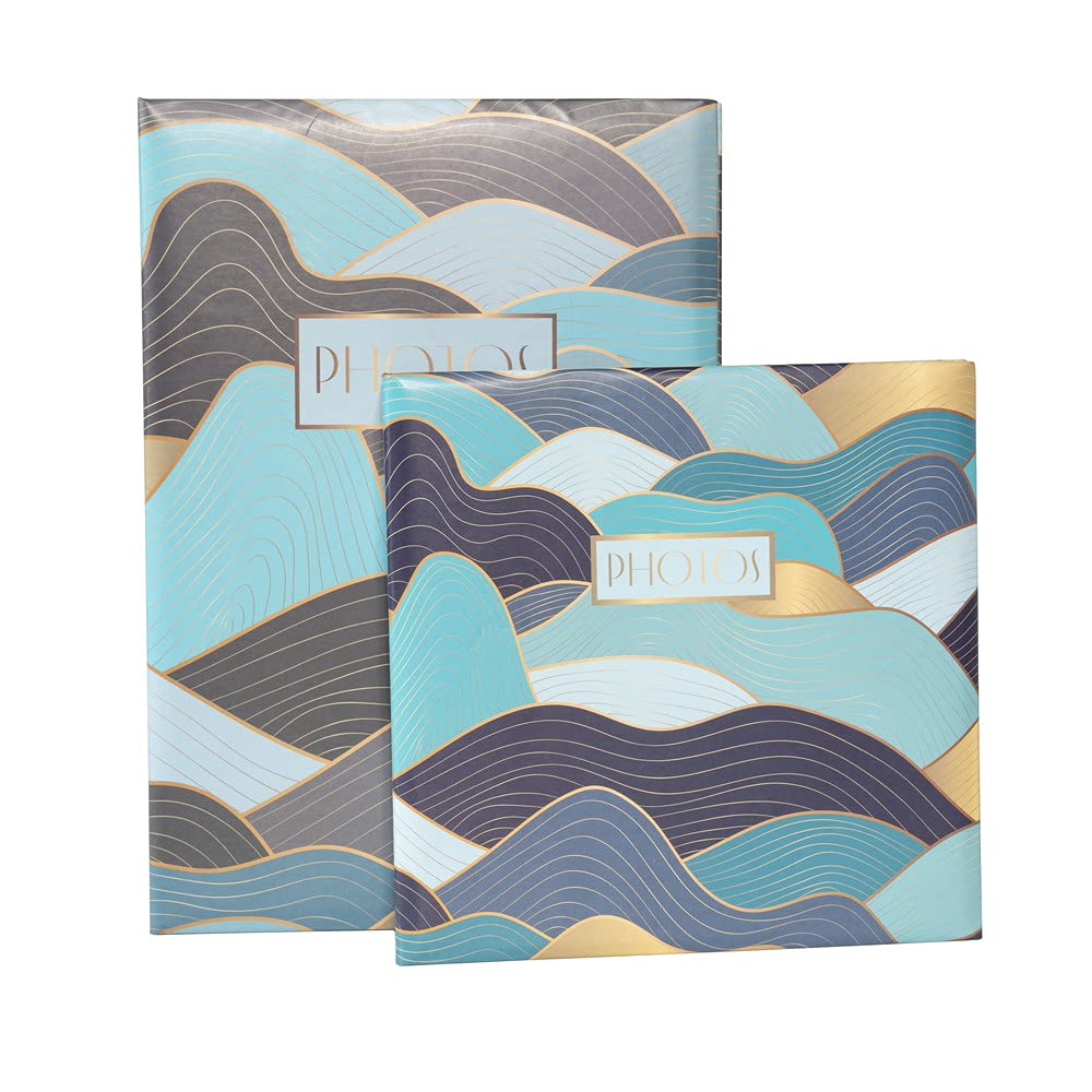 Exacompta Ocean Wave Pocket Photo Album - 225 x 220mm (8.9 x 8.7 Inches), 100 Pages Holds 200 Photos - Matte Laminated Cover - Perfect for Travel Memories, Baby Photos & Wedding Albums