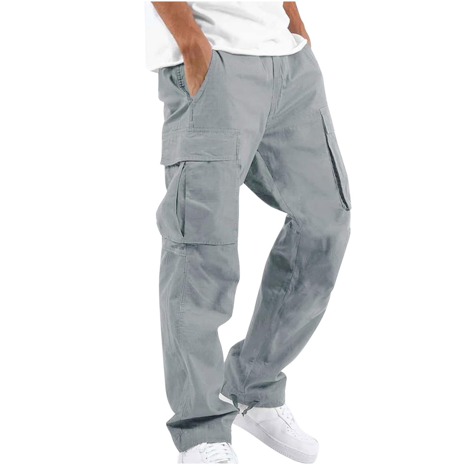 Men's Classic Fit Cargo Pants 2022 - Multi-Pocket Work Safety & Hiking Trousers for Outdoor Recreation | Durable & Comfortable for Job Sites, Camping & Everyday Wear
