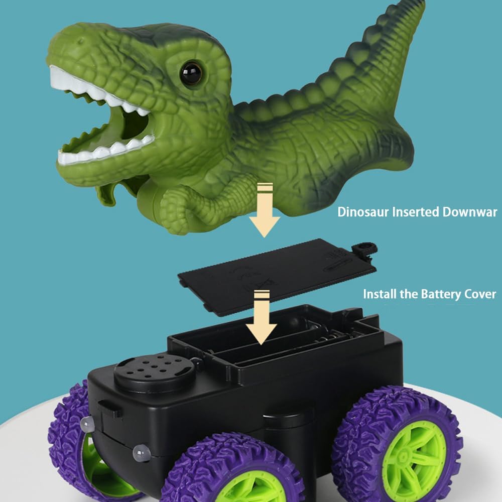Dinoswift Anti-Gravity Dinosaur Race Car Toy Set - 144PCS LED Light-Up Track, Educational STEM Toy for Kids Ages 3+ | Perfect for Birthday Gifts & Indoor Racing Fun