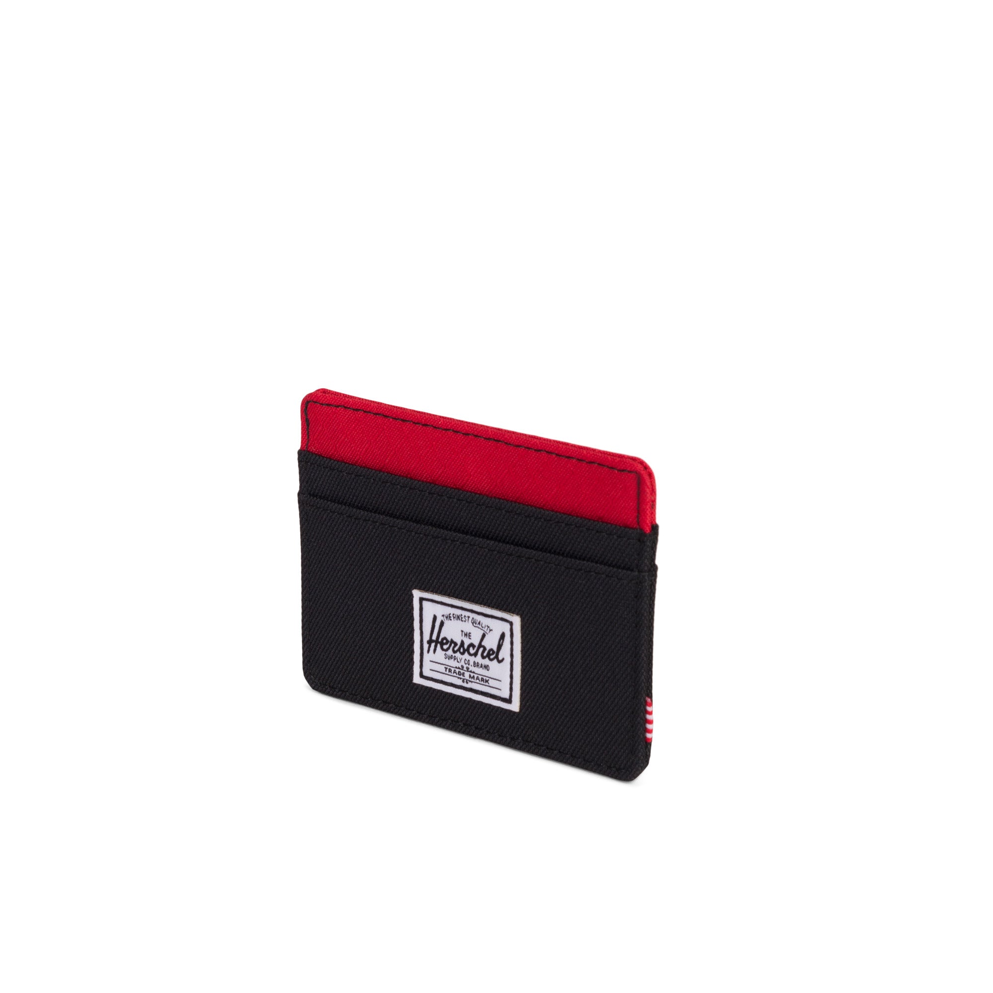 Herschel Charlie Wallet - Slim RFID Blocking Bifold Wallet for Men & Women - Black/Scarlet - Perfect for Travel, Work & Everyday Use
