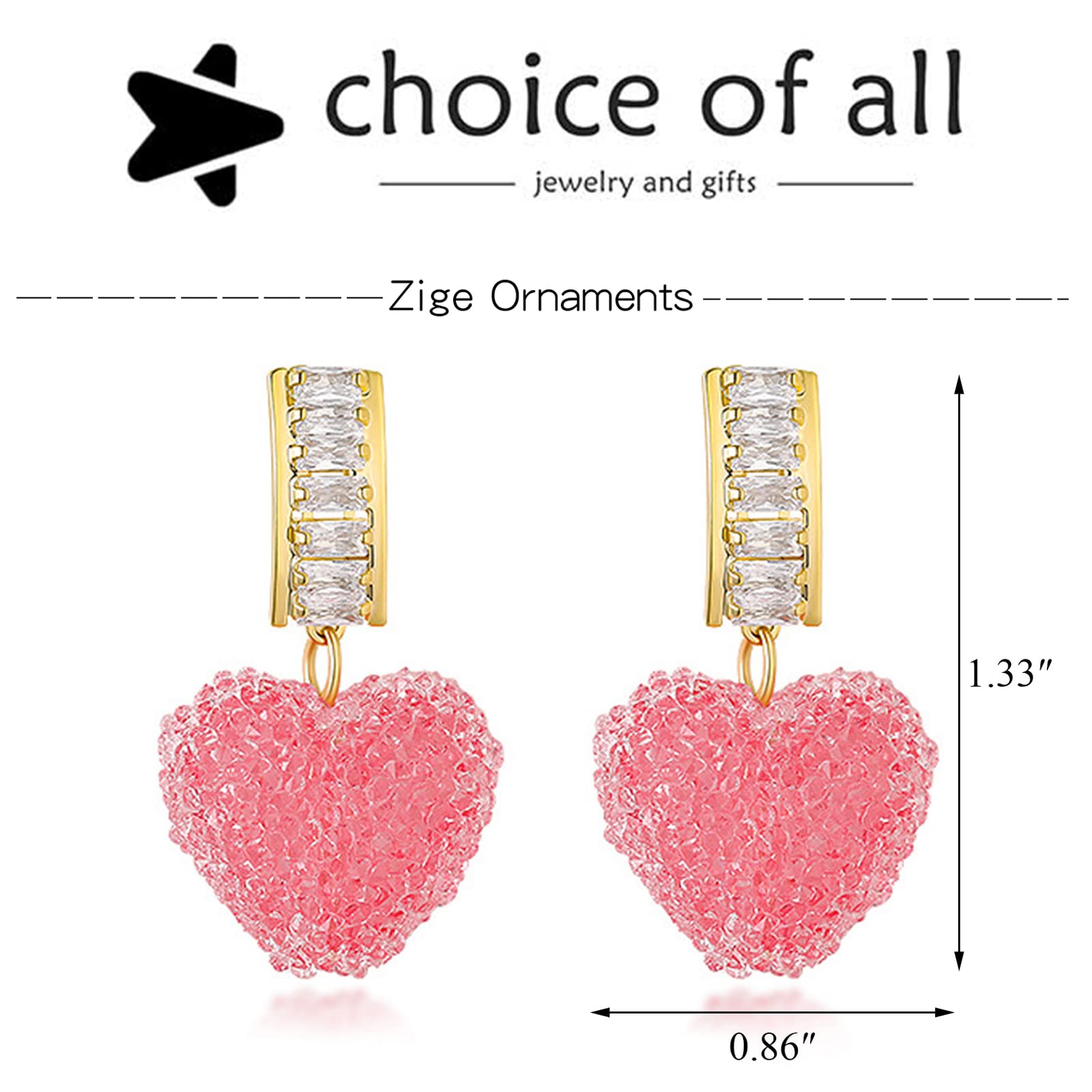 Valentine's Day Heart Earrings for Women - Red Rhinestone Dangling Love Earrings, Romantic Gift for Her, Perfect for Date Night & Special Occasions