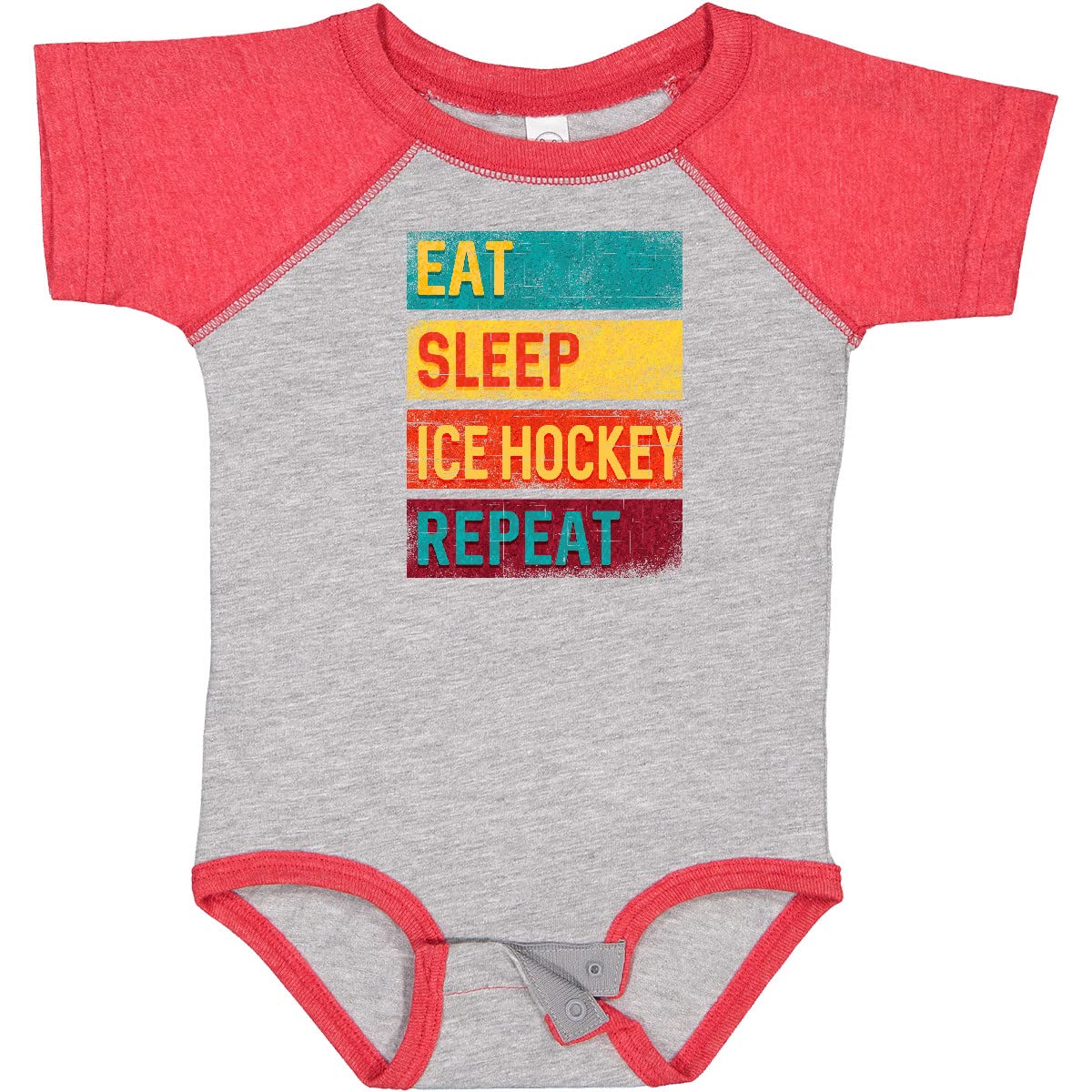 Inktastic Eat Sleep Ice Hockey Repeat Baby Bodysuit - Soft Cotton Infant Onesie for Hockey Fans, Perfect for Game Day, Playtime & Family Photos
