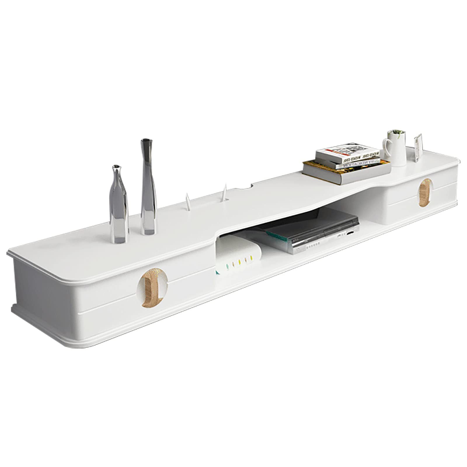 Premium MCE High Gloss TV Stand Entertainment Center - 180cm Floating Wall Mounted Media Console (White) - Perfect for Living Room, Bedroom & Home Theater Setup
