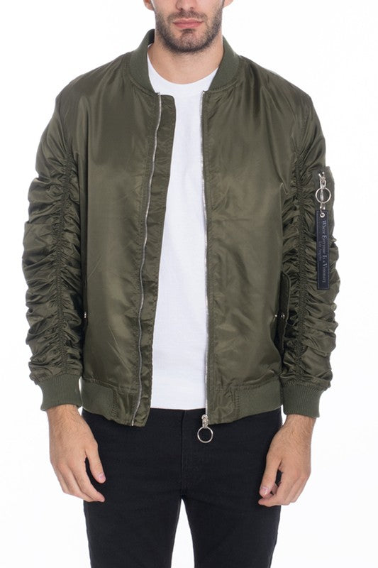 Weiv Men's Casual MA-1 Flight Bomber Jacket with Lining - Lightweight, Stylish Outerwear for Everyday Wear & Travel