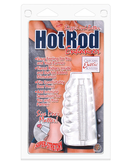 Bigger and Better Hot Rod Enhancer Penis Extender - Clear Silicone Sleeve for Male Enhancement & Size Increase - Perfect for Couples, Solo Play & Confidence Boosting