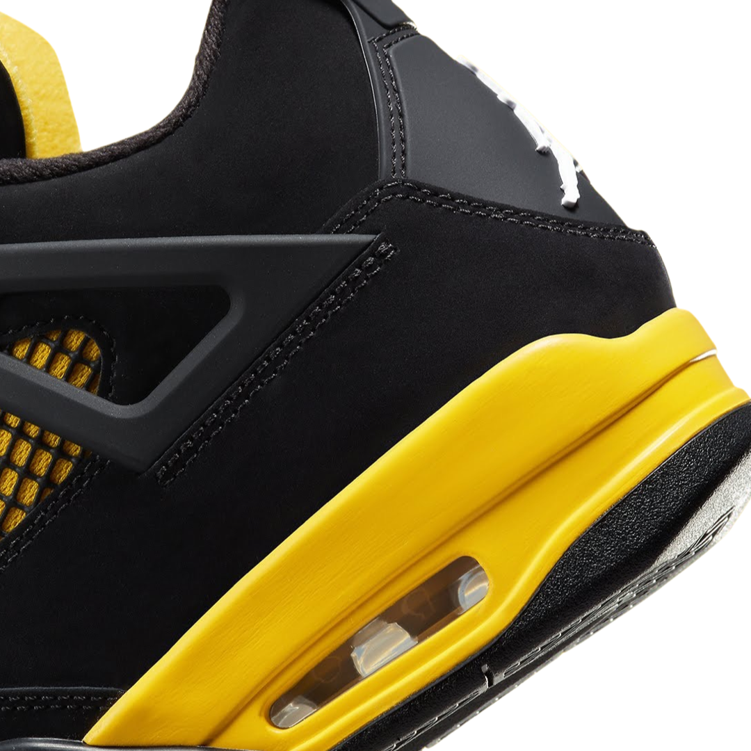 Air Jordan 4 Retro Thunder 2023 Sneakers - Black, White & Tour Yellow Basketball Shoes for Men | Perfect for Streetwear, Gym & Casual Outfits